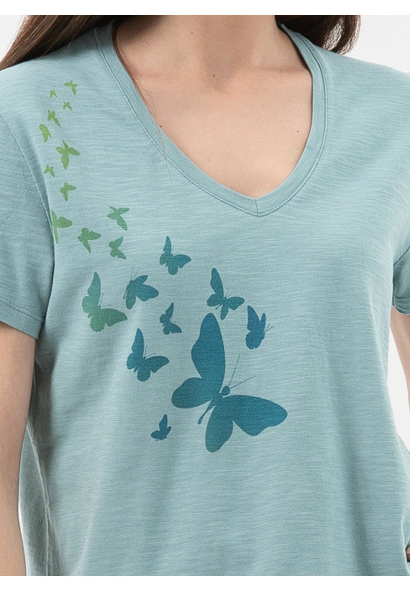 T-Shirt aus Bio-Baumwolle mit Schmetterling-Print