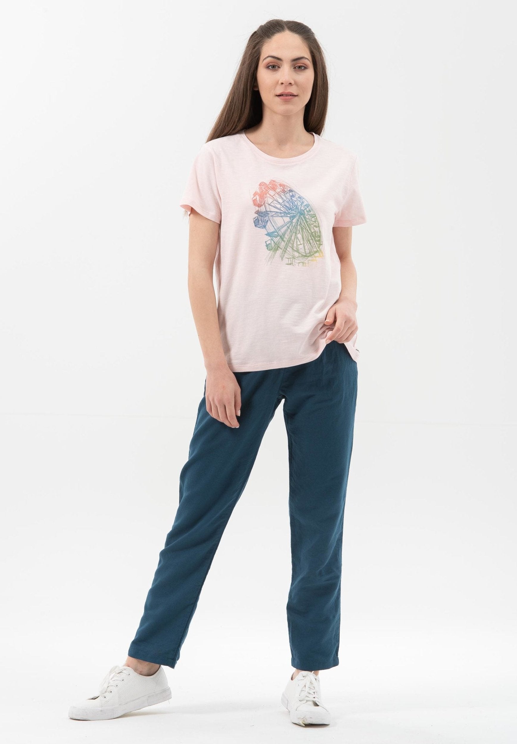 T-Shirt aus Bio-Baumwolle mit Riesenrad-Print