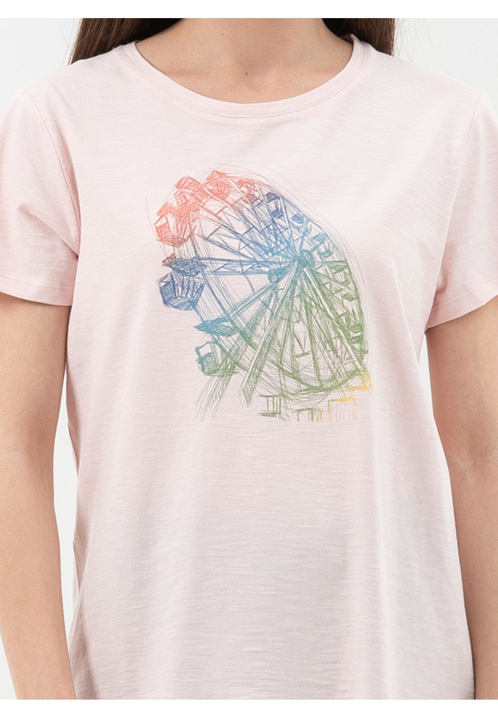 T-Shirt aus Bio-Baumwolle mit Riesenrad-Print