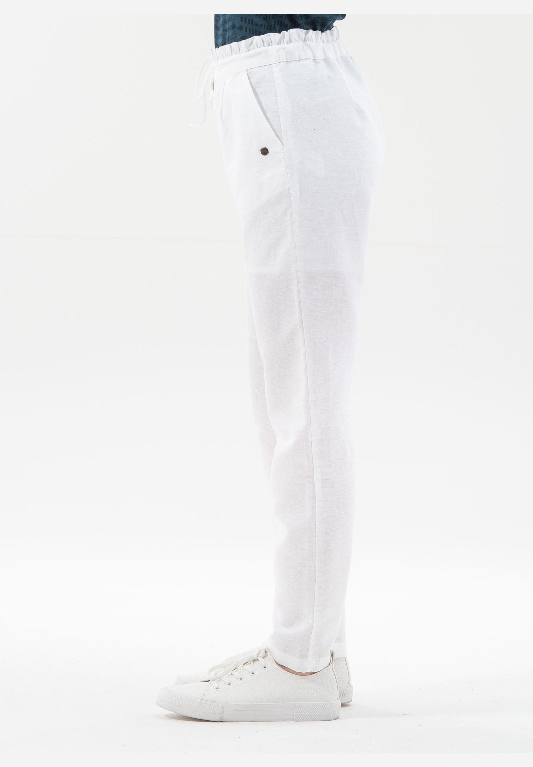 Paperbag-Hose aus Leinen mit Bio-Baumwolle