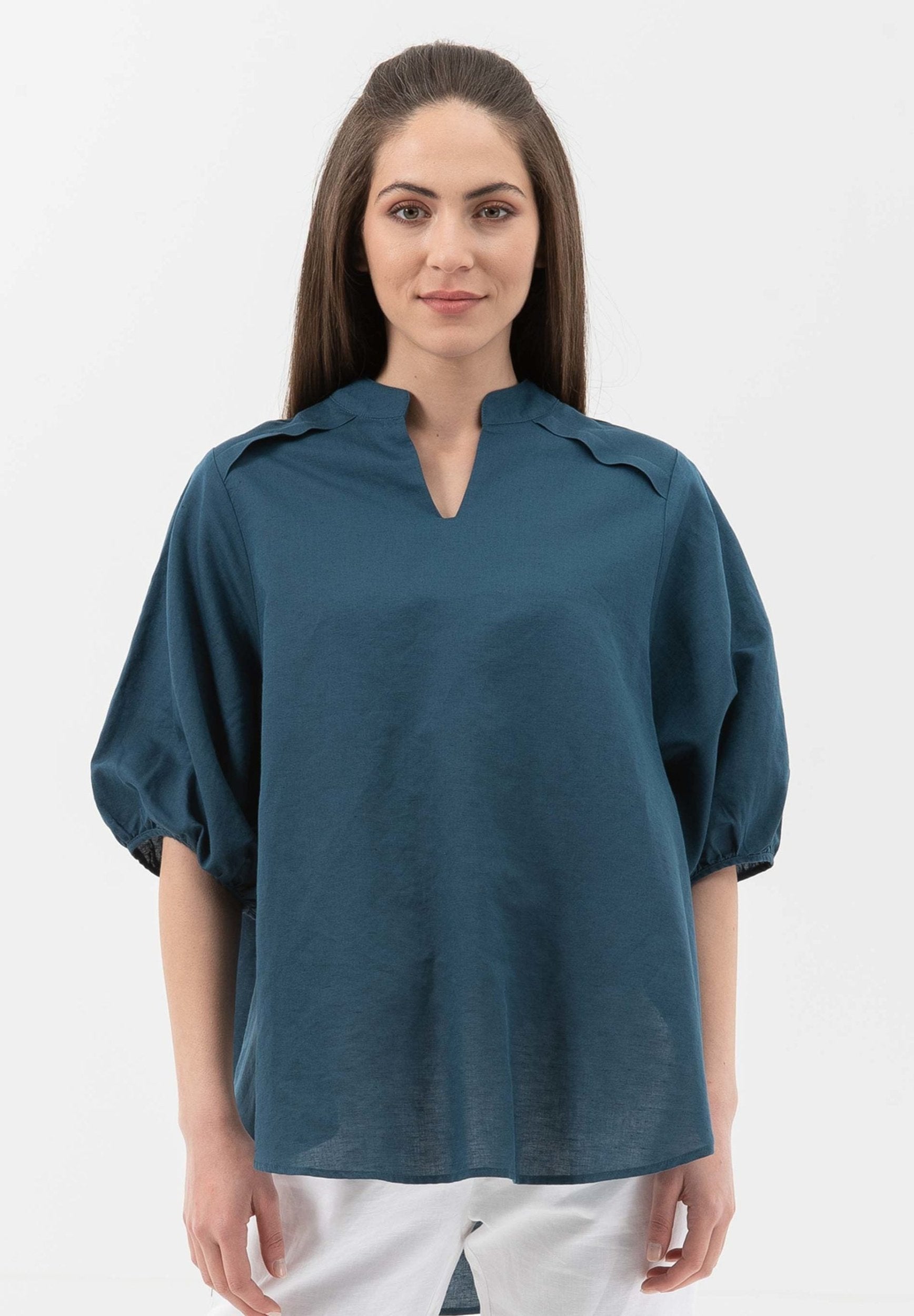 Bluse aus Leinen mit Bio-Baumwolle | Nachhaltige Damenmode