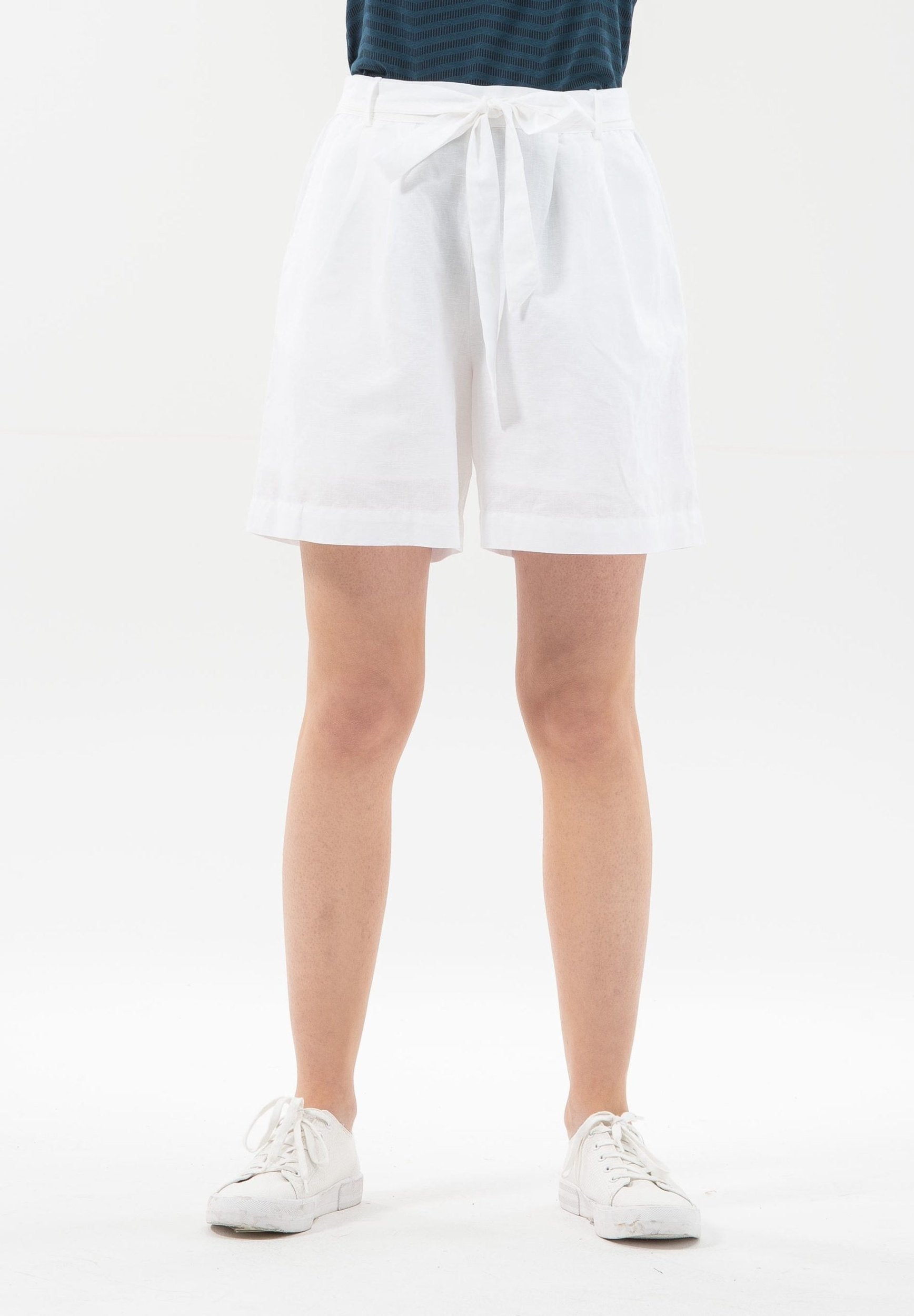 Shorts aus Leinengemisch mit Bindegürtel | Nachhaltige Mode Damen