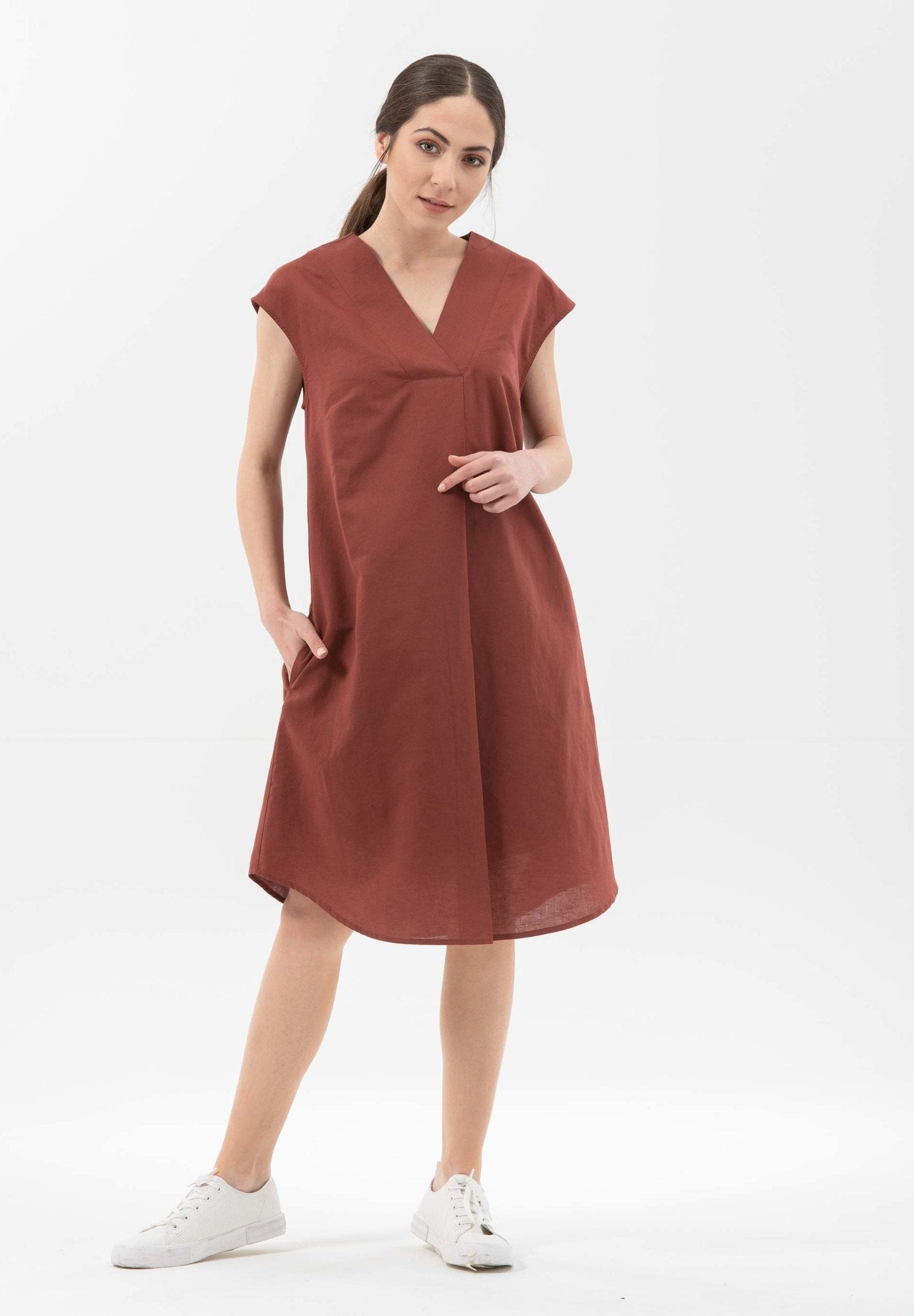 Kleid aus Leinen mit Bio-Baumwolle