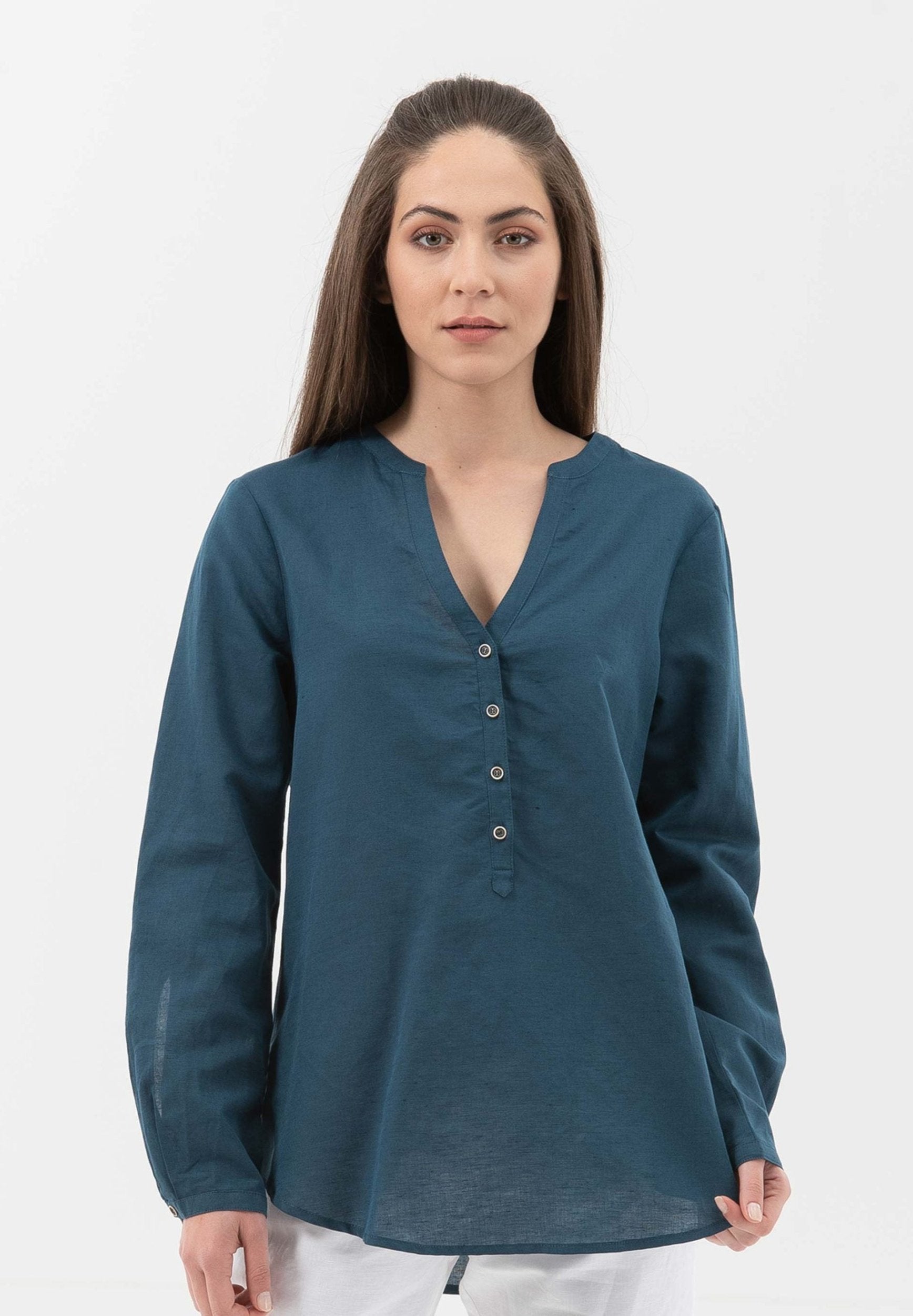 Bluse aus Leinen mit Bio-Baumwolle | Nachhaltige Damenmode
