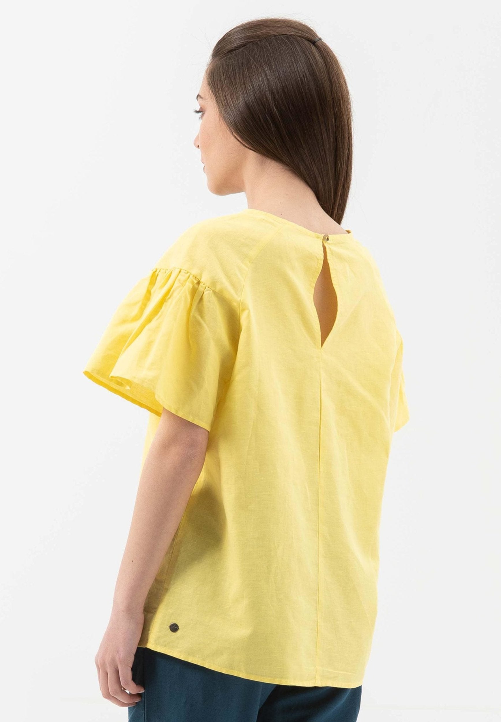 Bluse aus Leinen mit Bio-Baumwolle