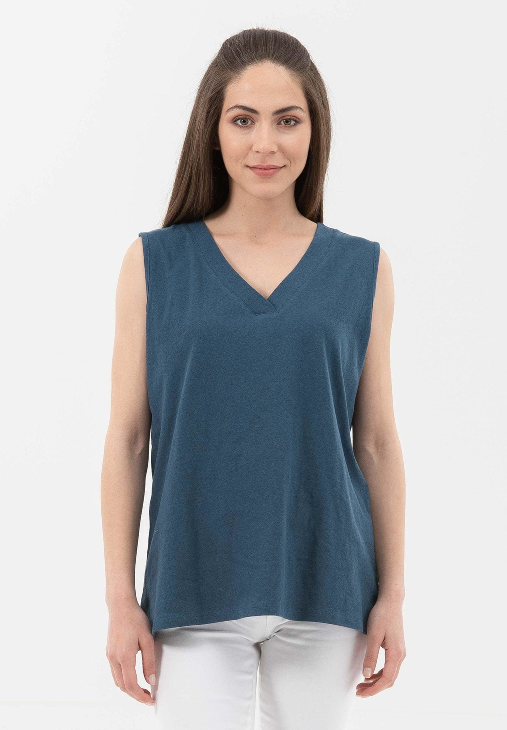 Top aus Bio-Baumwolle-Leinen-Mix | Nachhaltige Damenmode