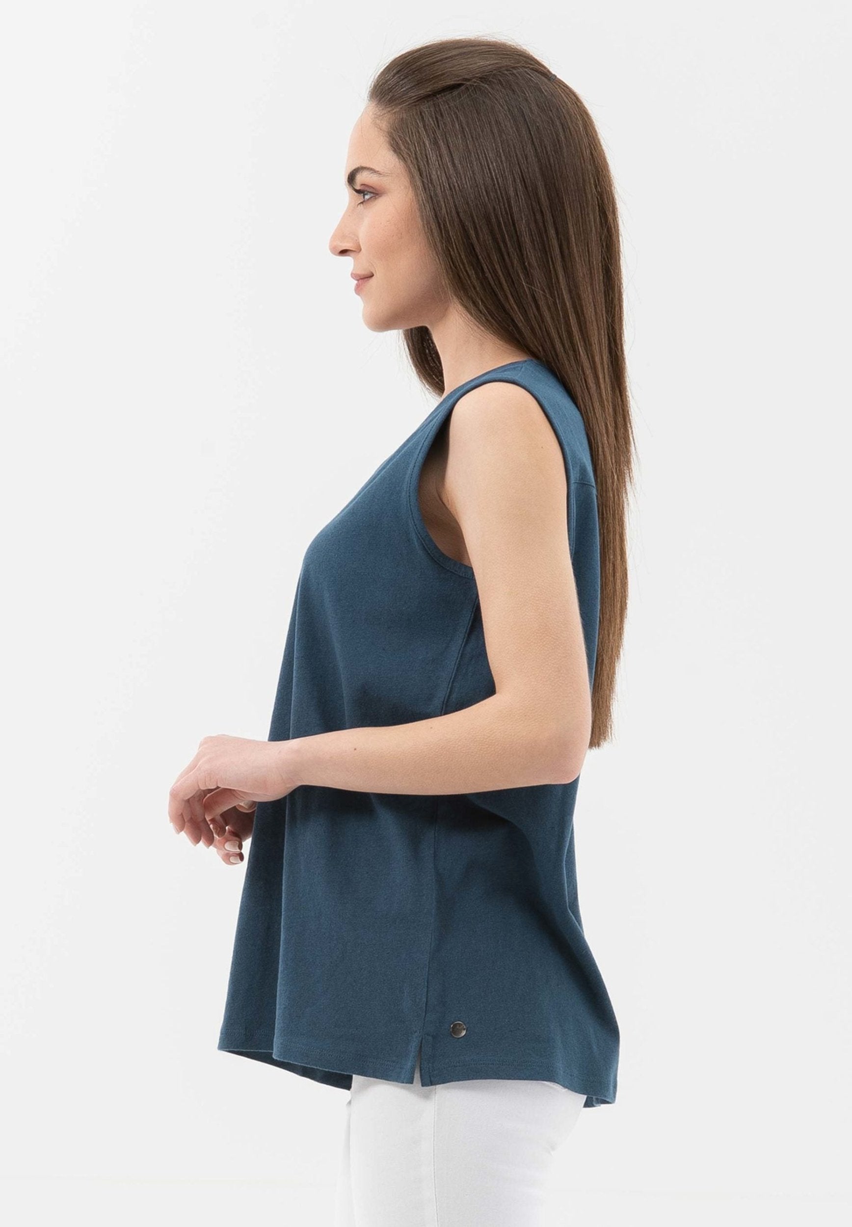Top aus Bio-Baumwolle-Leinen-Mix