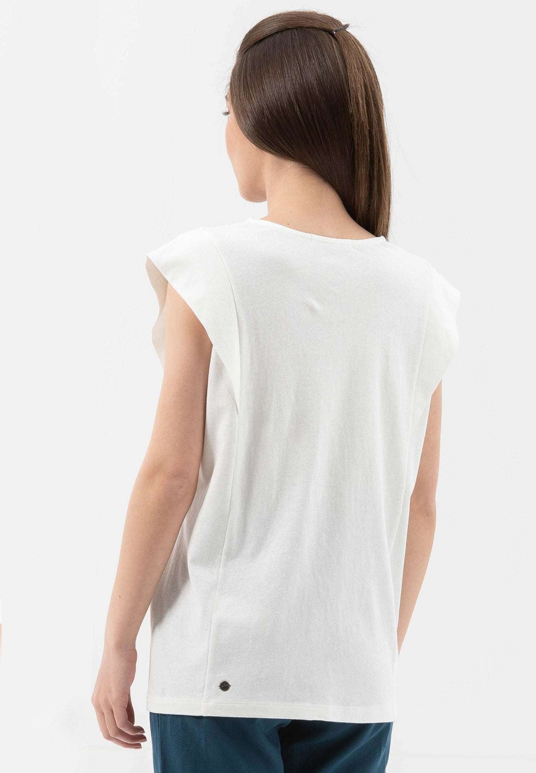 T-Shirt aus Bio-Baumwolle mit Leinen