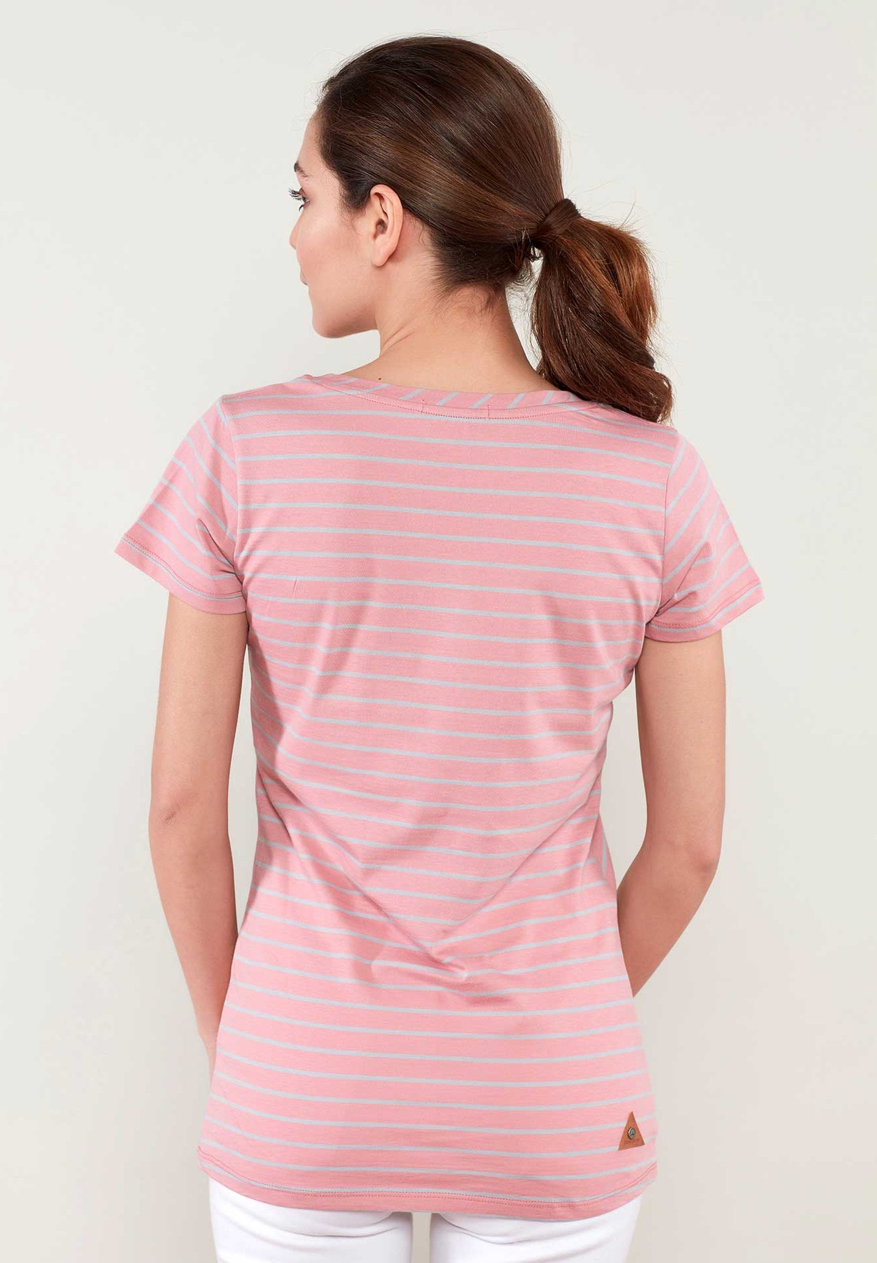 Asymmetrisch geschnittener streifen T-Shirt aus Bio-Baumwolle