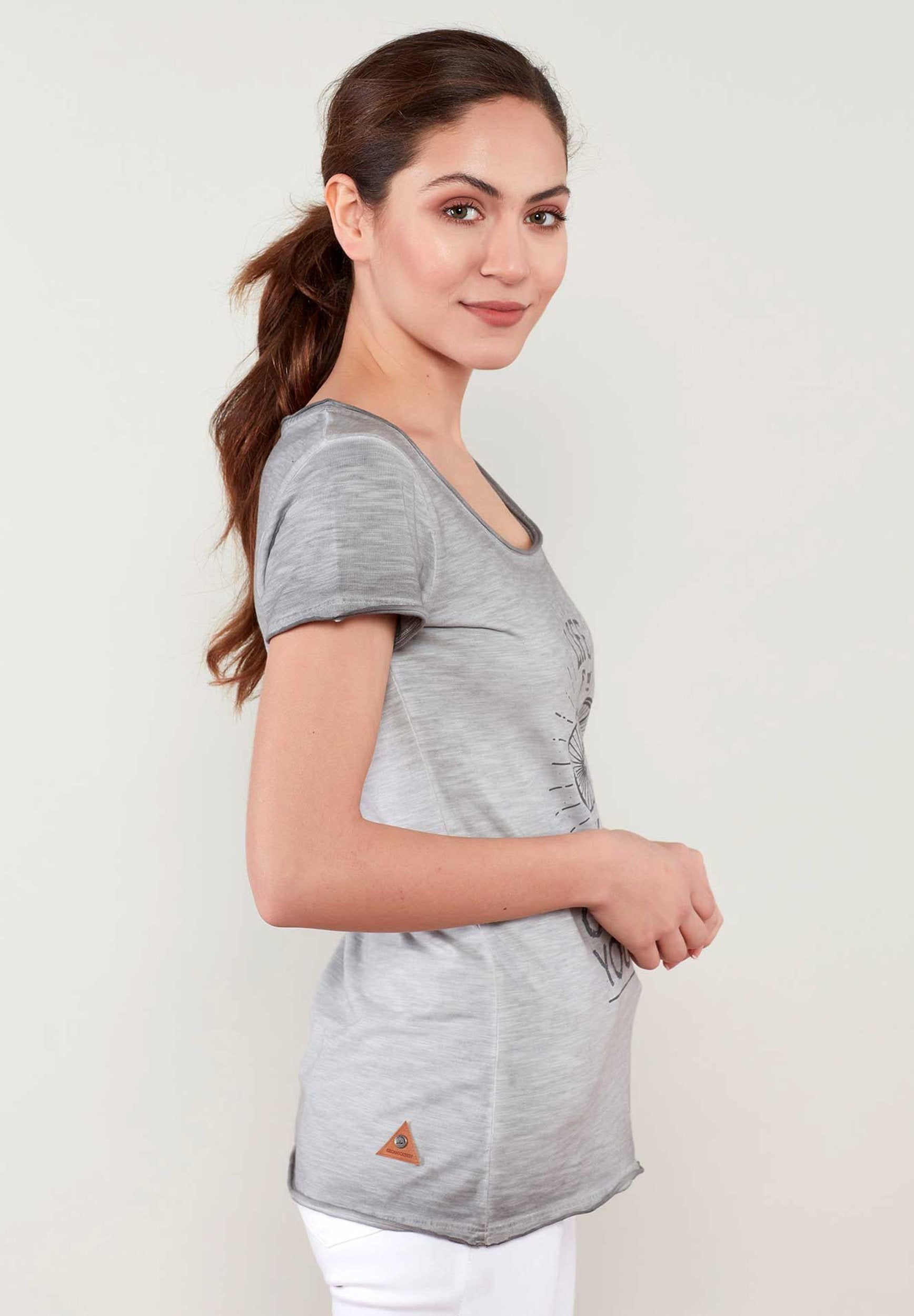 T-Shirt aus Bio-Baumwolle mit Fahrrad Motive und Textaufdruck