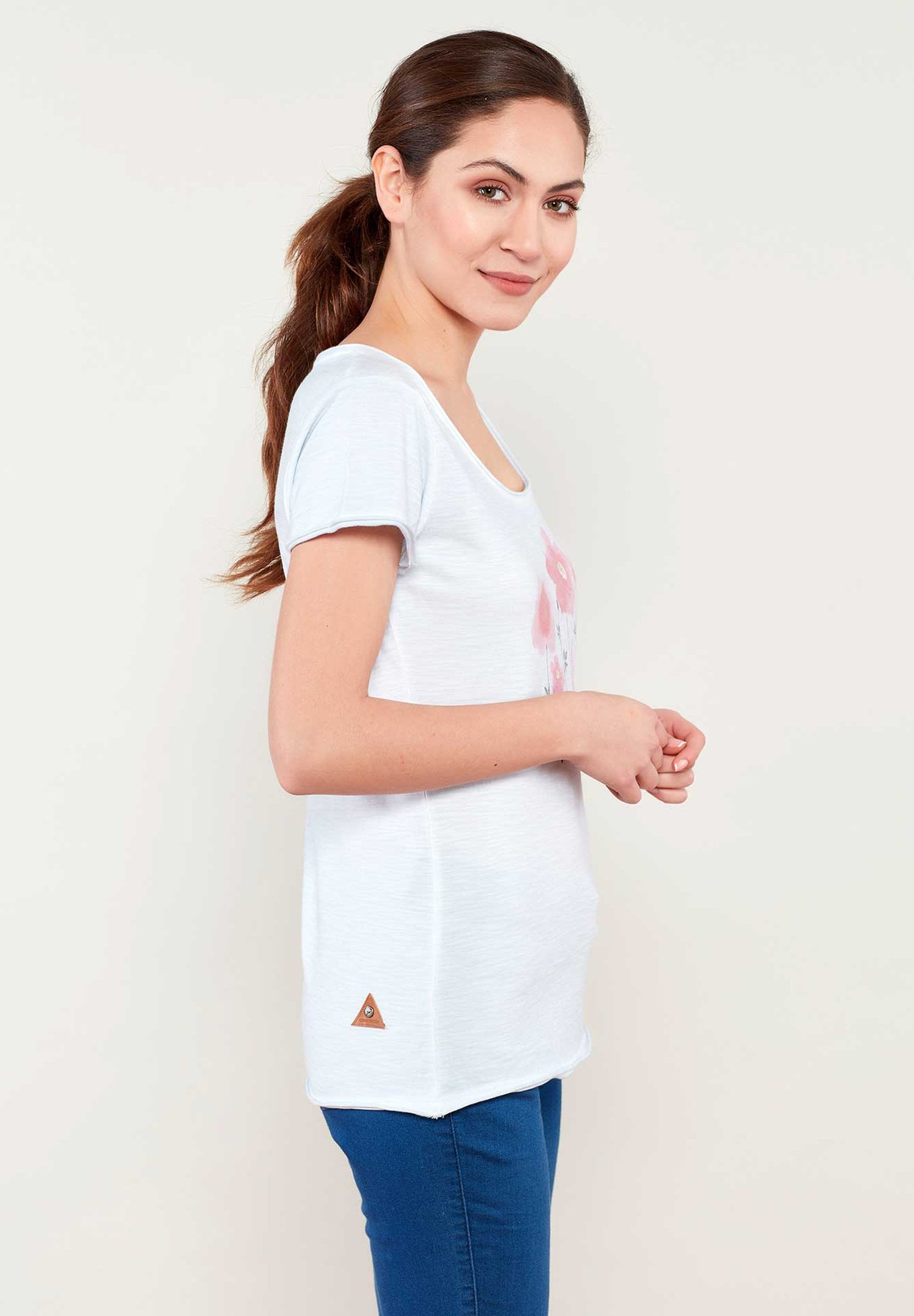 Bedrucktes T-Shirt aus Bio-Baumwolle mit Blumen Motive