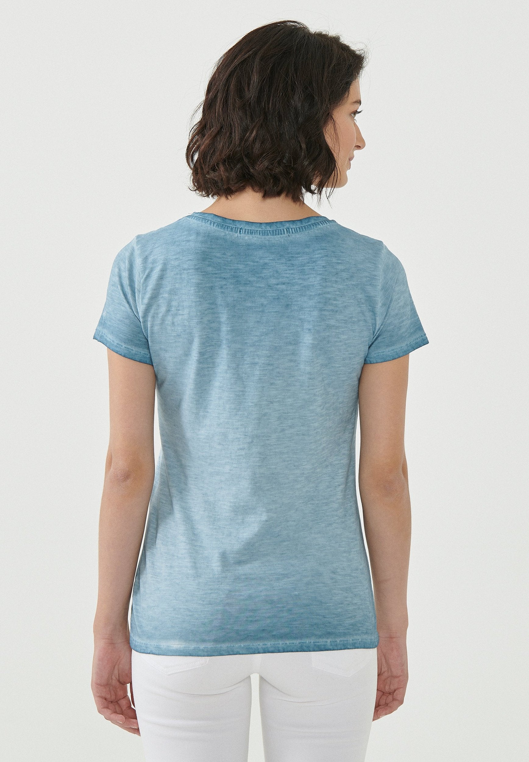 Garment Dyed T-Shirt aus Bio-Baumwolle mit Libellen-Print