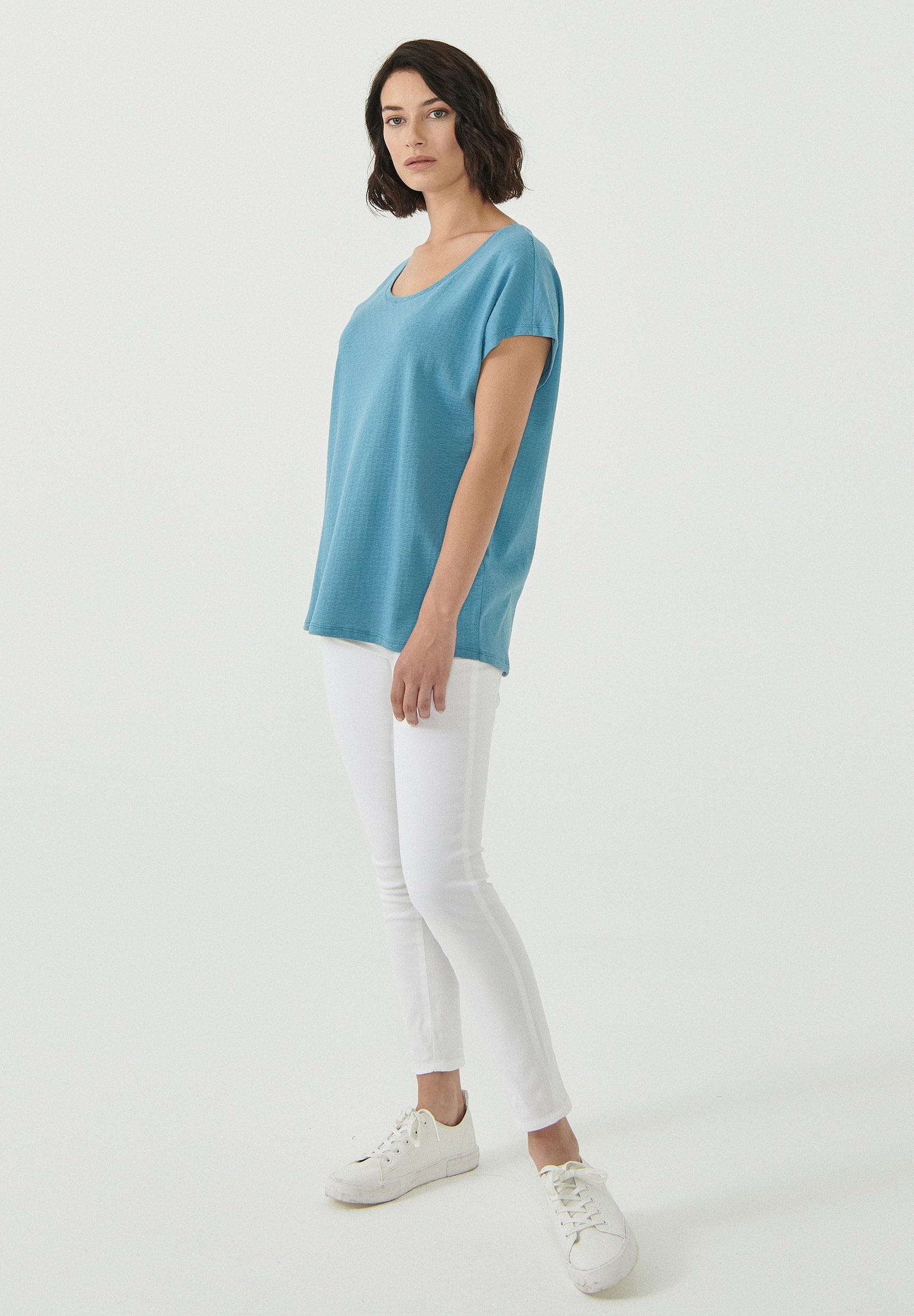 T-Shirt aus Bio-Baumwolle mit Strukturmuster