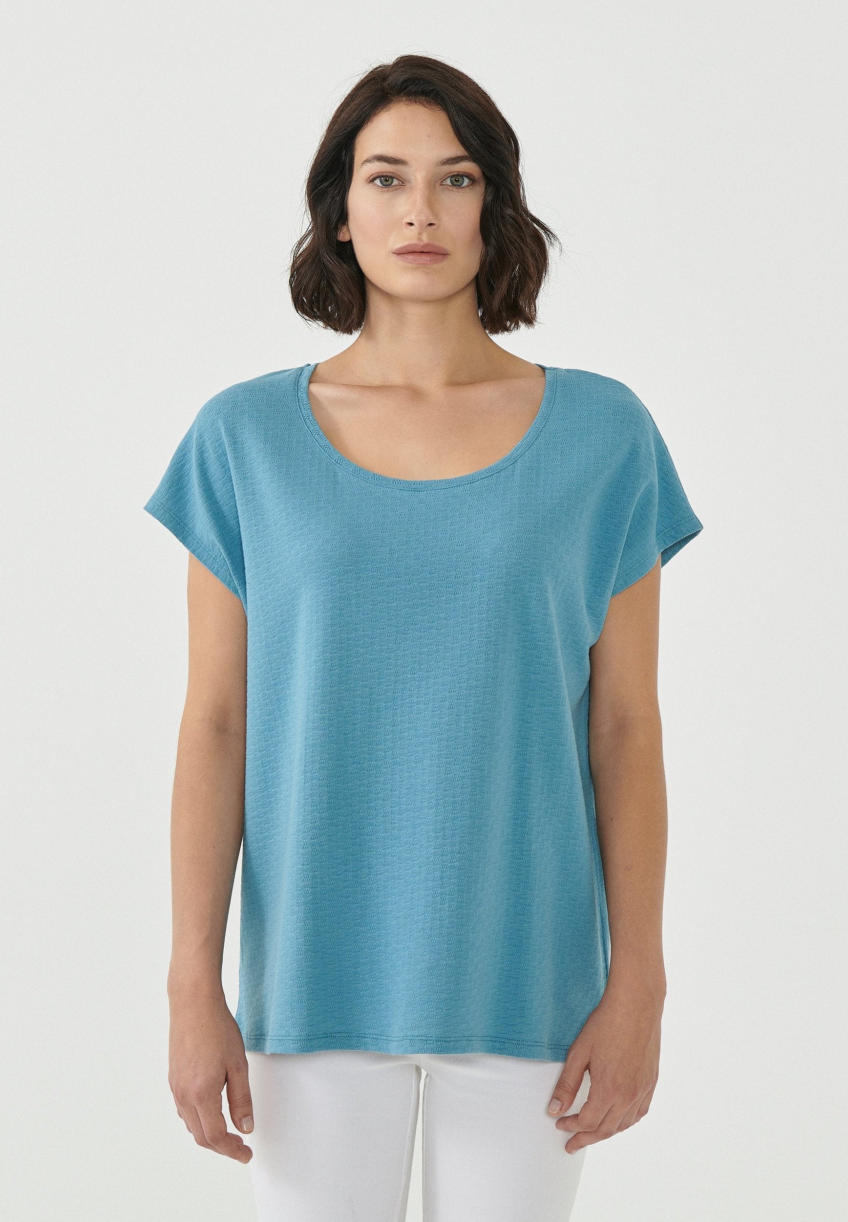 T-Shirt aus Bio-Baumwolle mit Strukturmuster