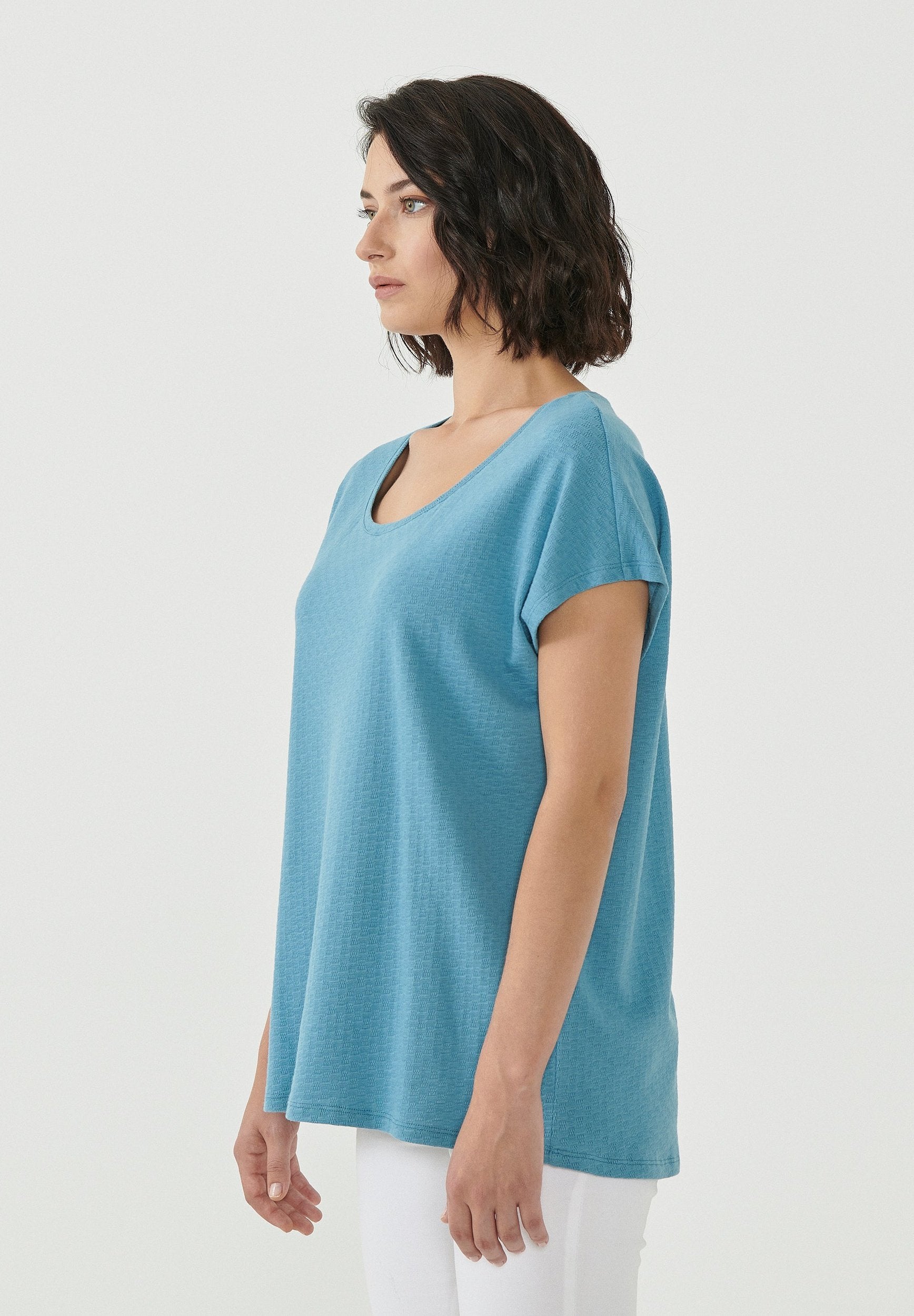 T-Shirt aus Bio-Baumwolle mit Strukturmuster