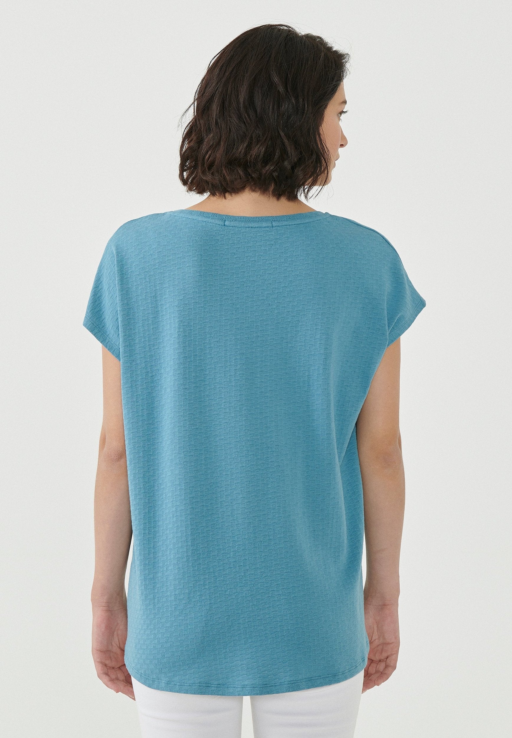 T-Shirt aus Bio-Baumwolle mit Strukturmuster