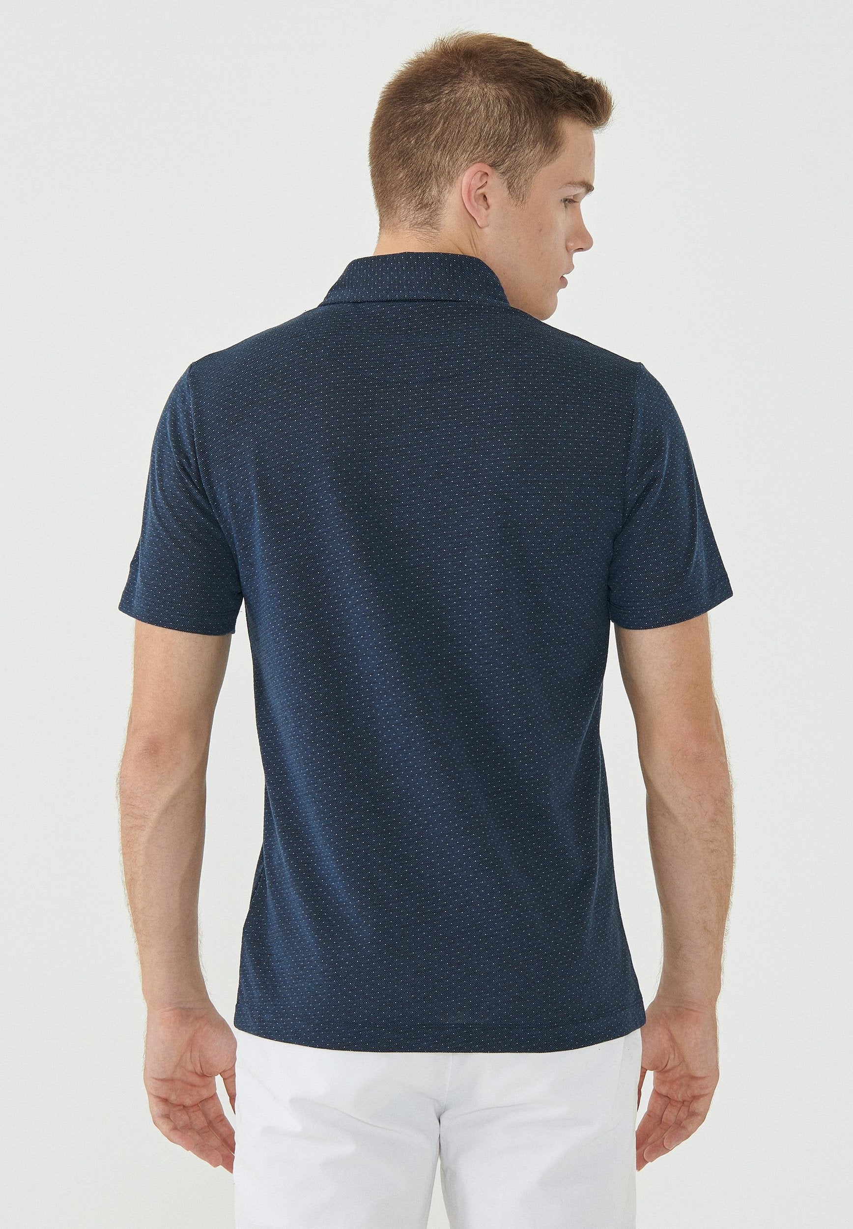 Poloshirt aus Bio-Baumwolle mit Punktmuster