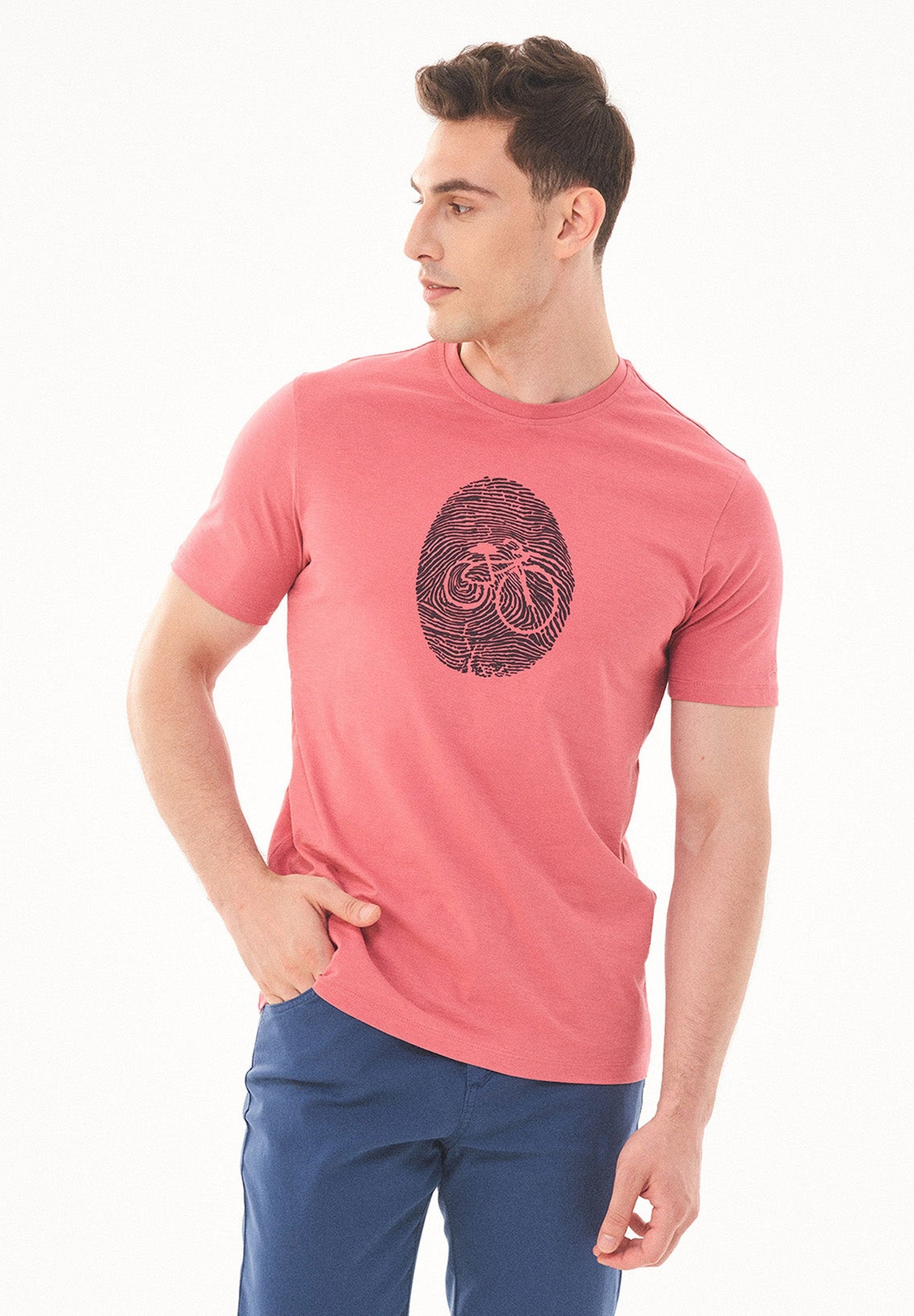 T-Shirt aus Bio-Baumwolle mit Fahrrad-Print