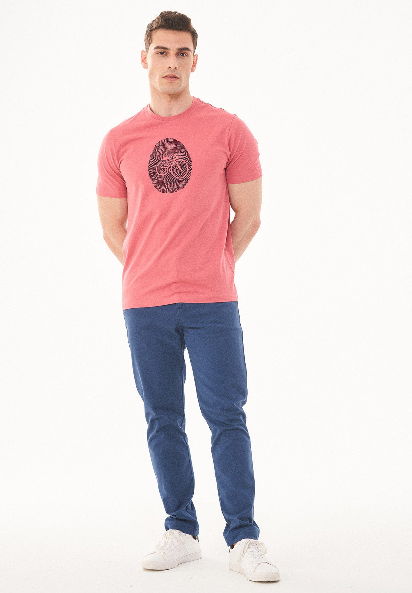 T-Shirt aus Bio-Baumwolle mit Fahrrad-Print