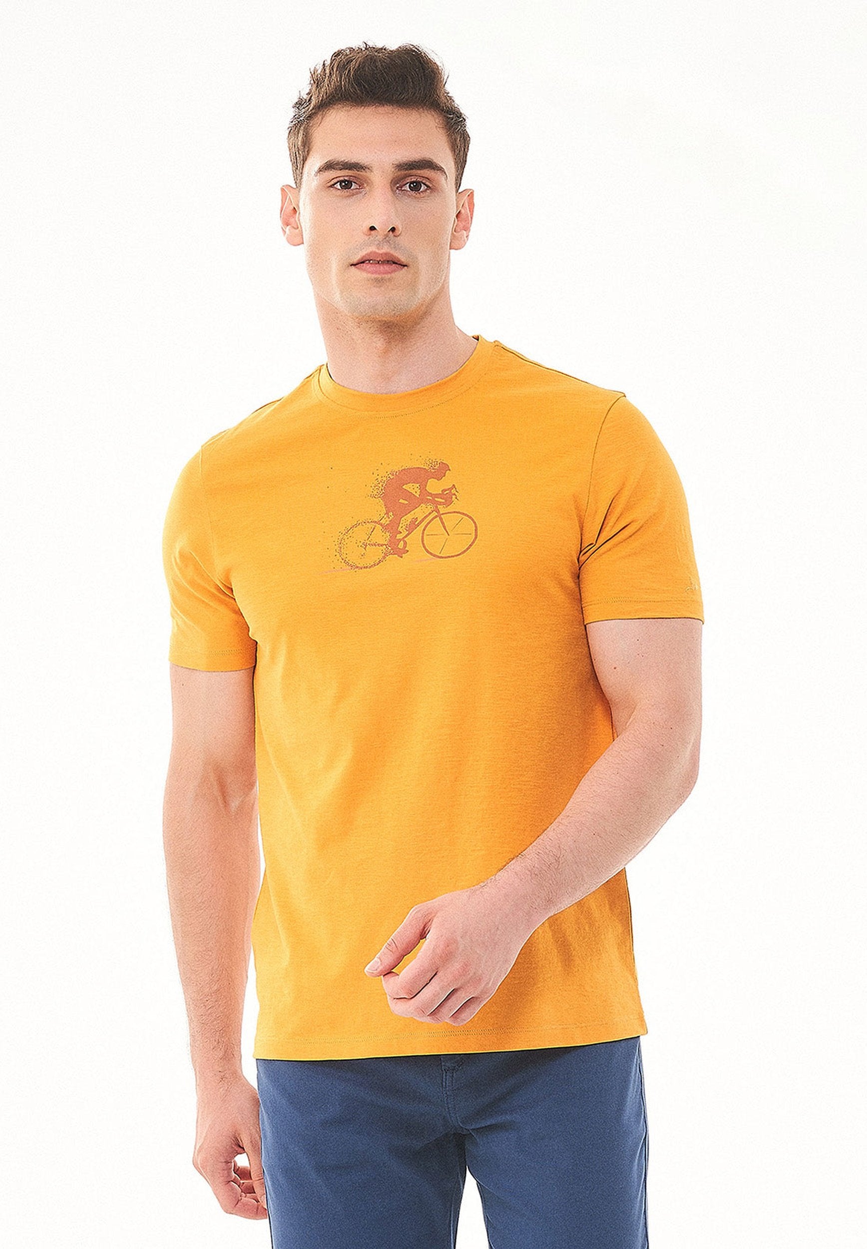 T-Shirt aus Bio-Baumwolle mit Fahrrad-Print