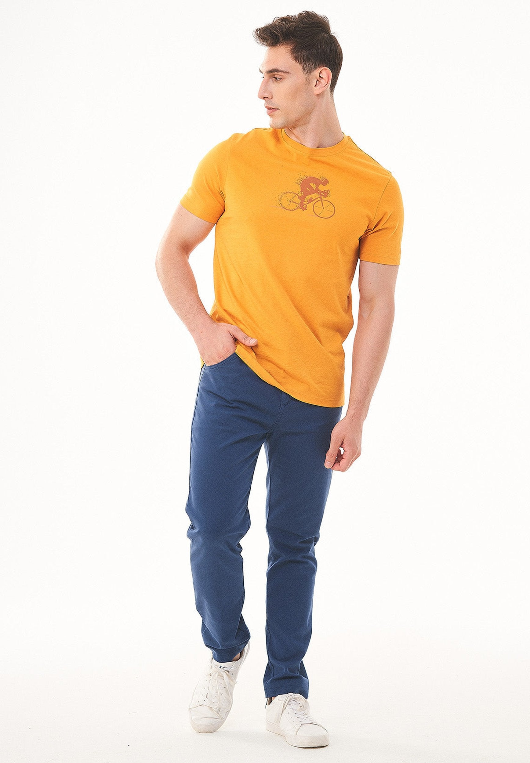 T-Shirt aus Bio-Baumwolle mit Fahrrad-Print