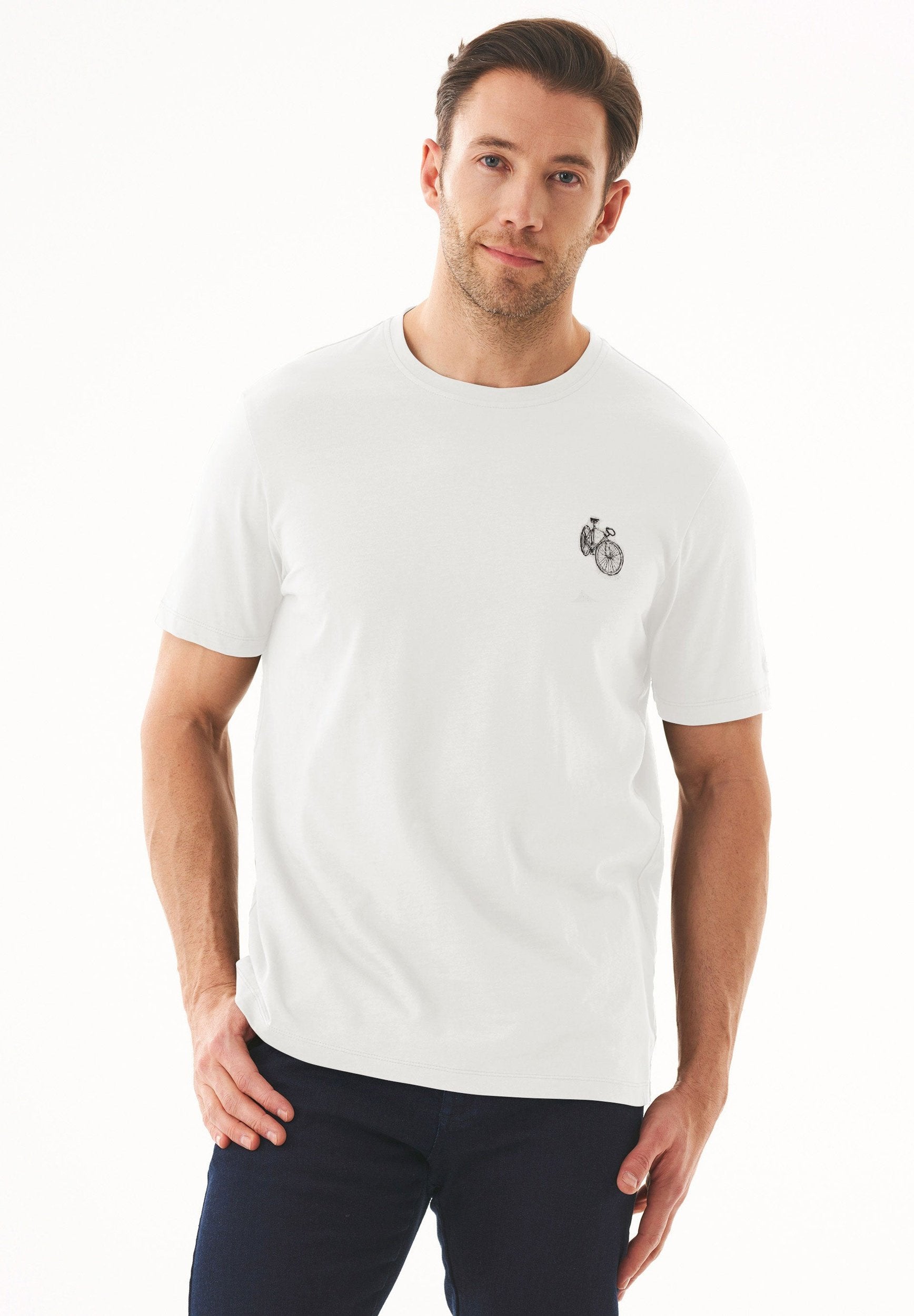 T-Shirt aus Bio-Baumwolle mit Fahrrad-Print