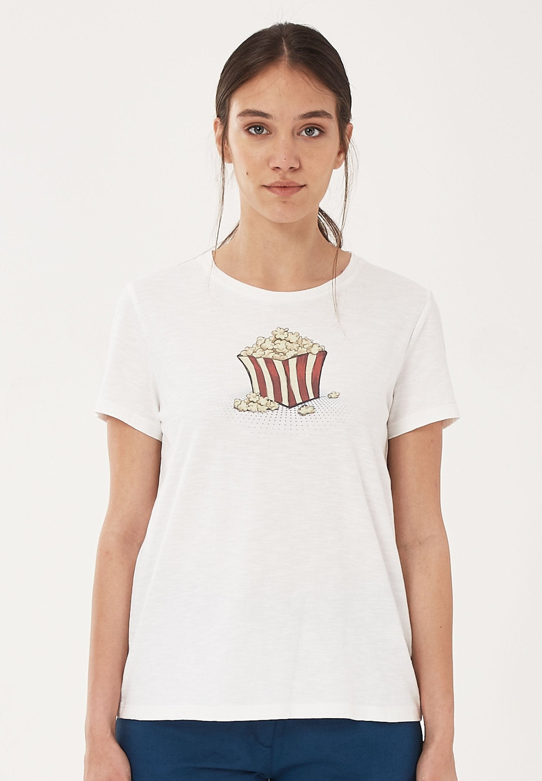T-Shirt aus Bio-Baumwolle mit Popcorn-Print