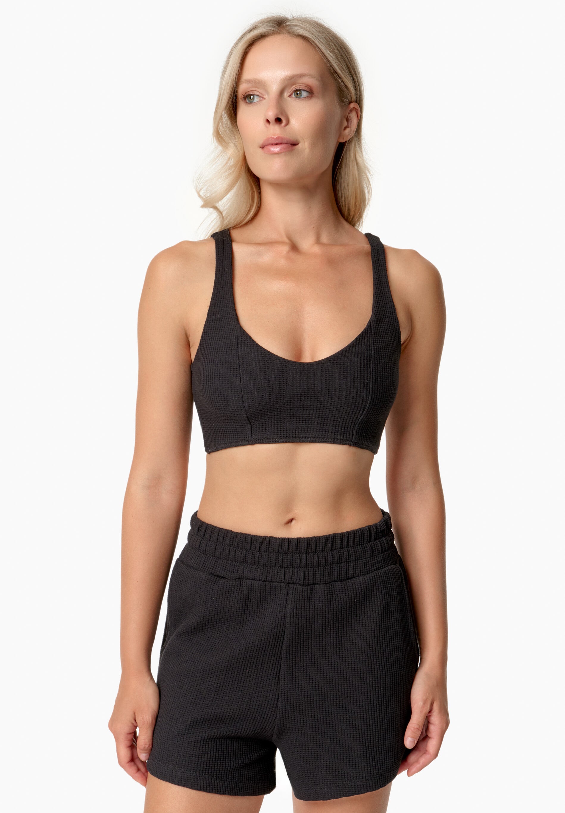 BELLA | Waffel Crop Top aus Bio-Baumwolle und recyceltem Polyester