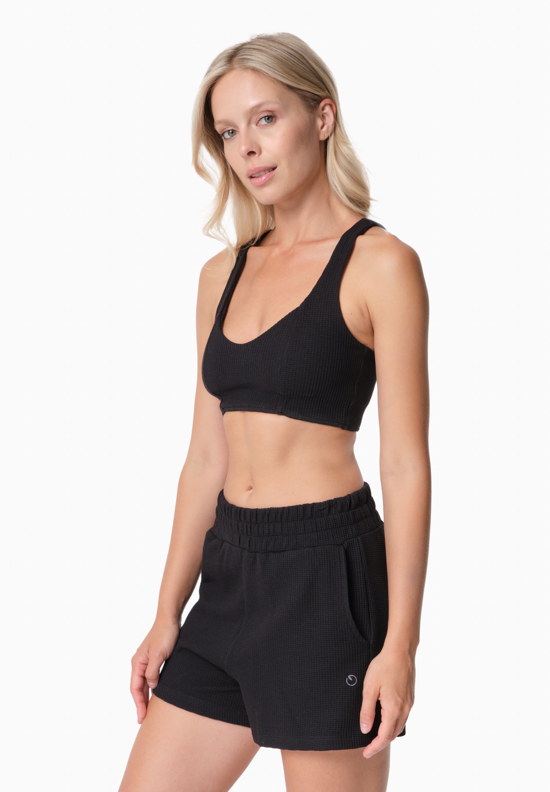 BELLA | Waffel Crop Top aus Bio-Baumwolle und recyceltem Polyester