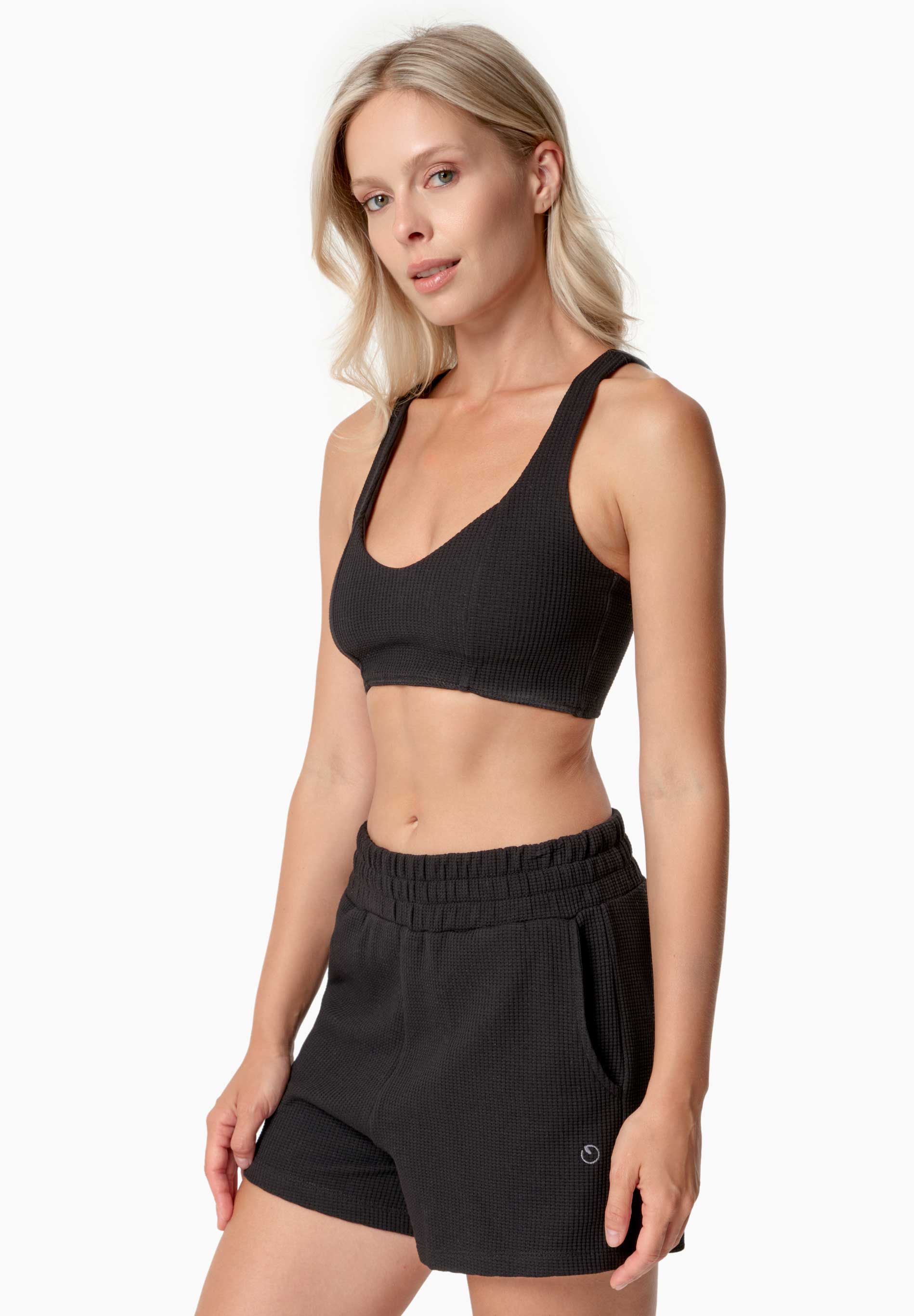 BELLA | Waffel Crop Top aus Bio-Baumwolle und recyceltem Polyester