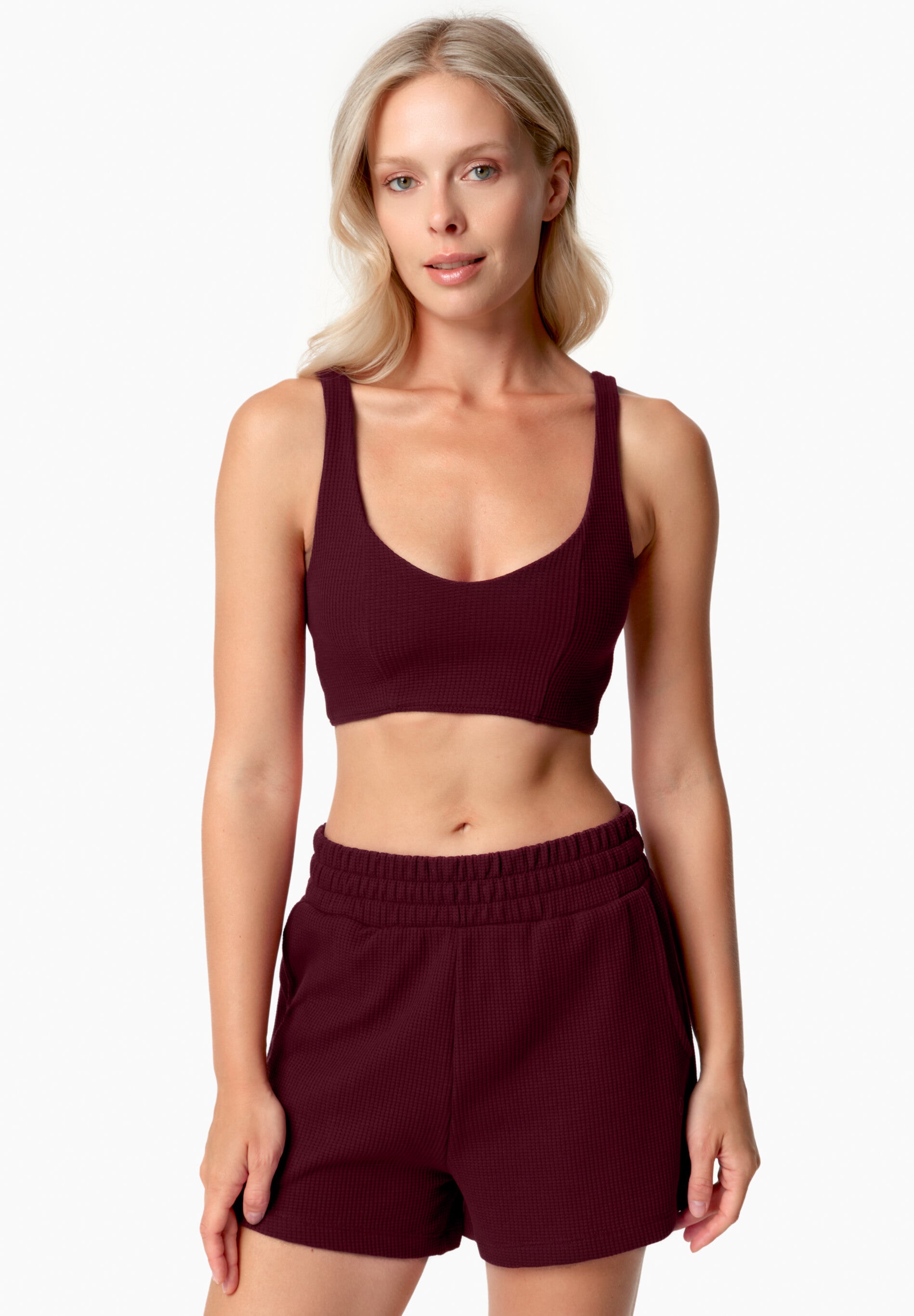 BELLA | Waffel Crop Top aus Bio-Baumwolle und recyceltem Polyester