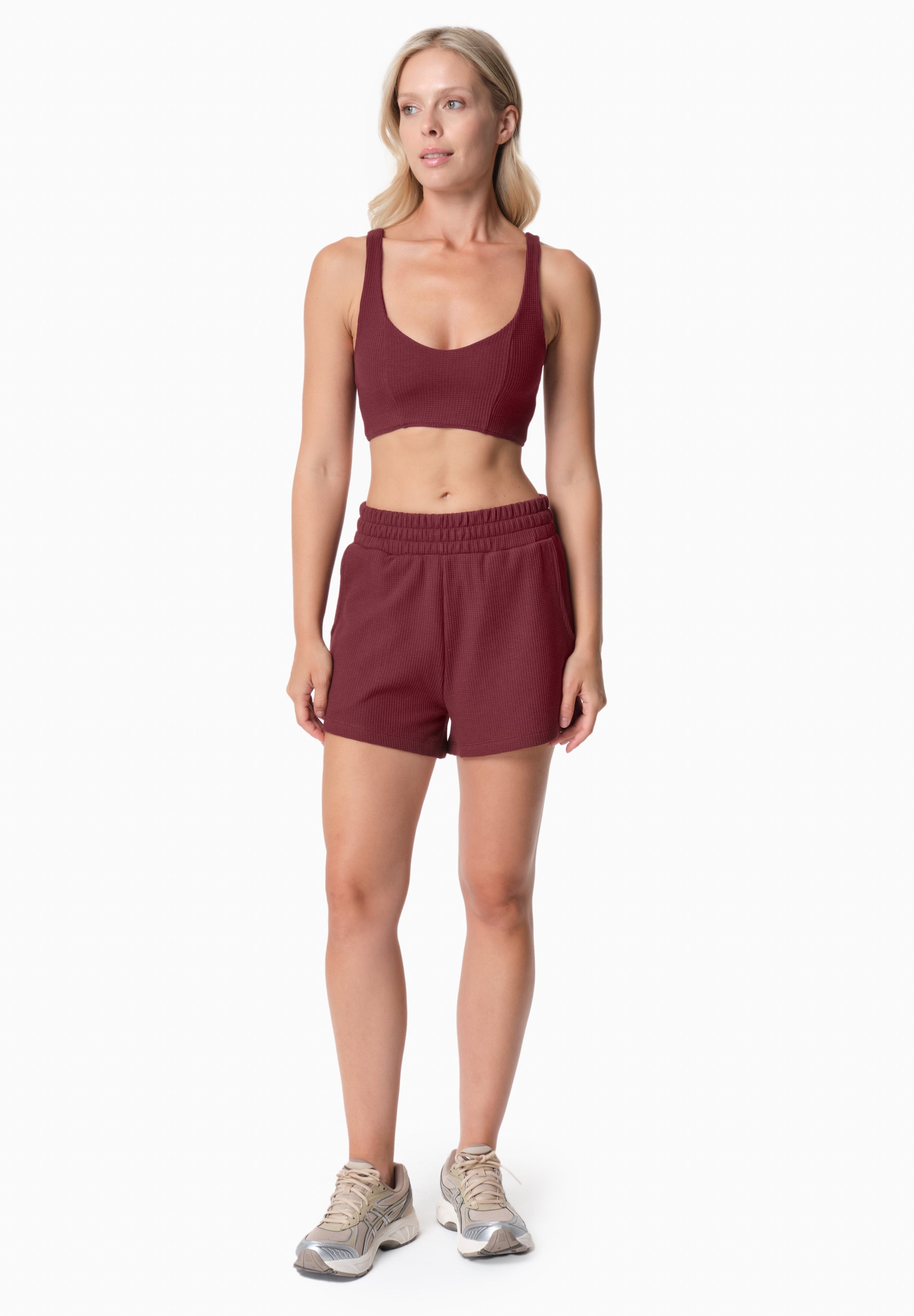 BELLA | Waffel Crop Top aus Bio-Baumwolle und recyceltem Polyester