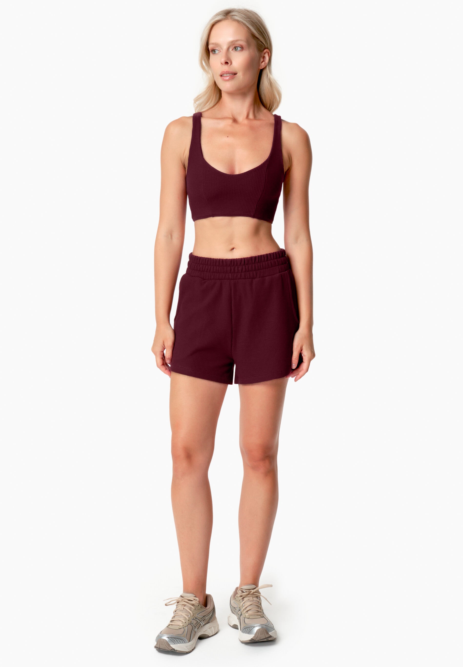 BELLA | Waffel Crop Top aus Bio-Baumwolle und recyceltem Polyester