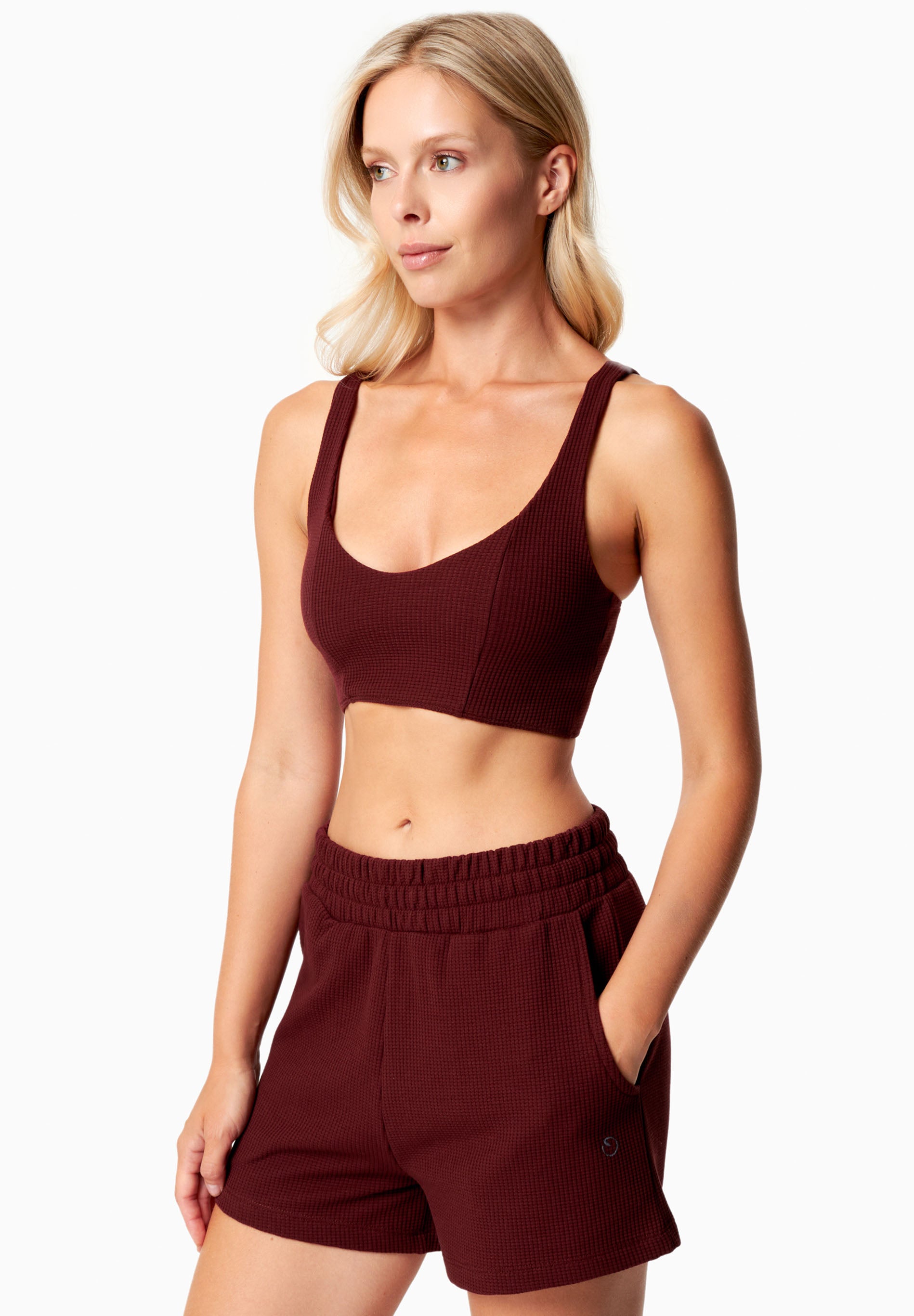 BELLA | Waffel Crop Top aus Bio-Baumwolle und recyceltem Polyester