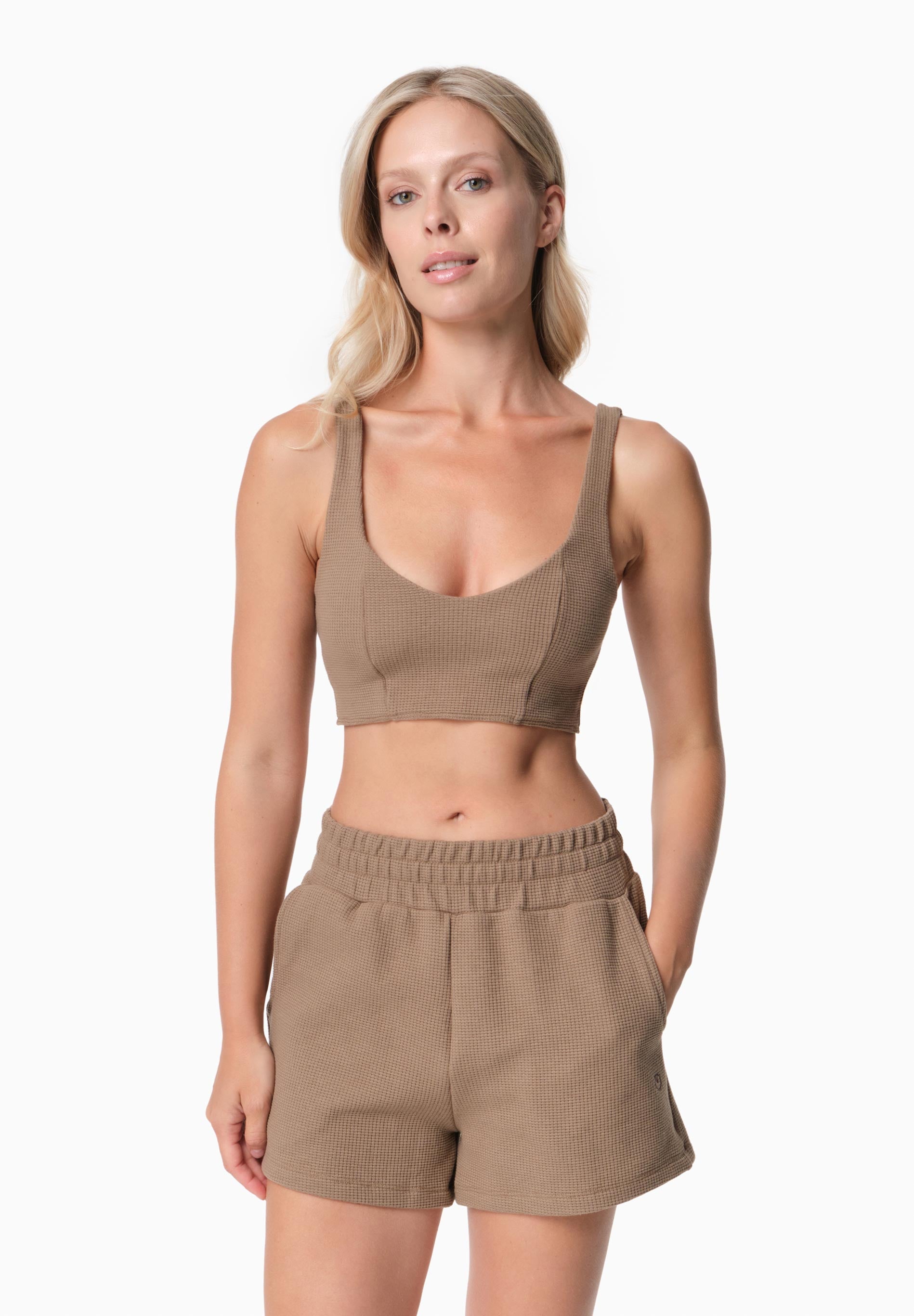 BELLA | Waffel Crop Top aus Bio-Baumwolle und recyceltem Polyester