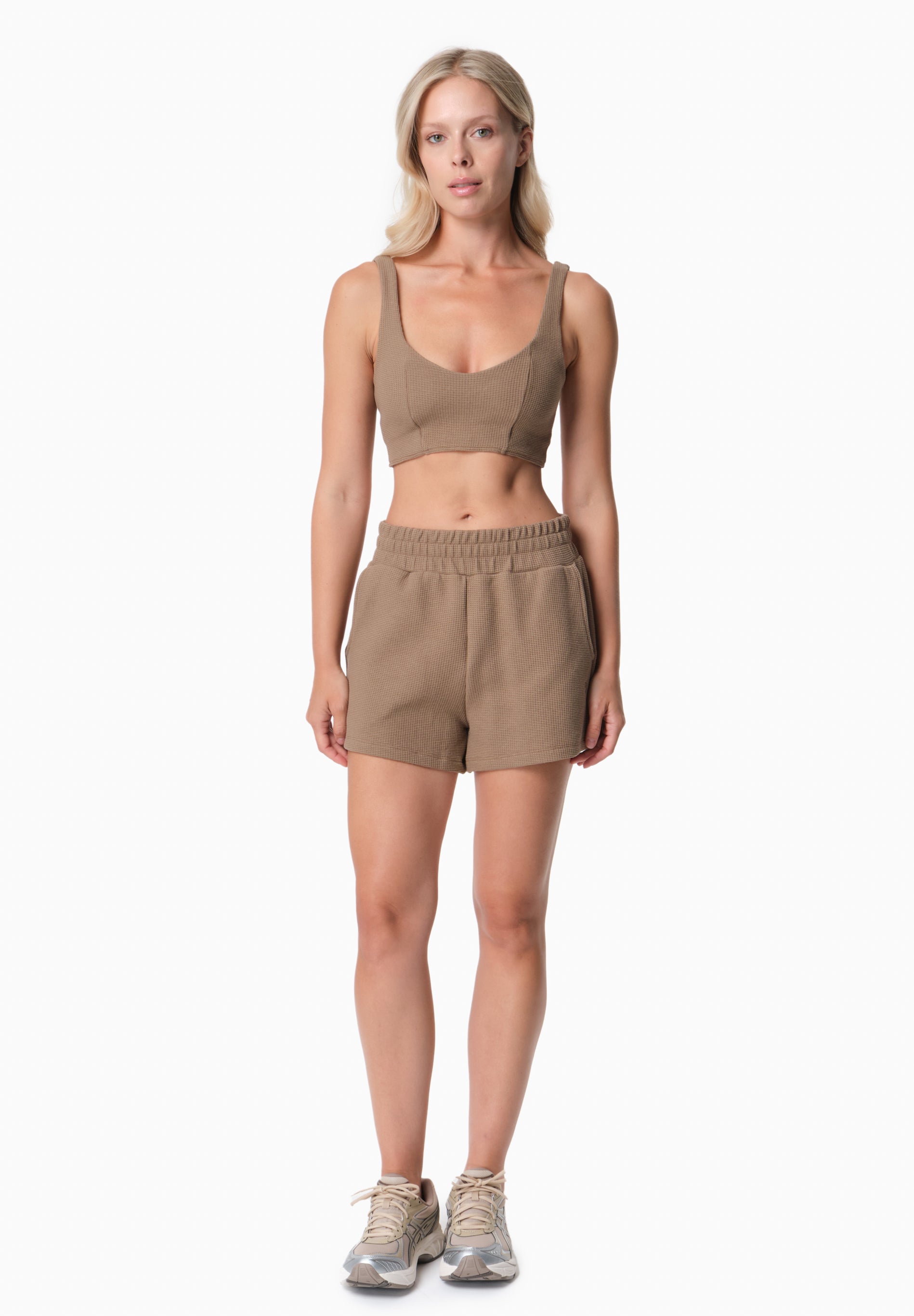 BELLA | Waffel Crop Top aus Bio-Baumwolle und recyceltem Polyester