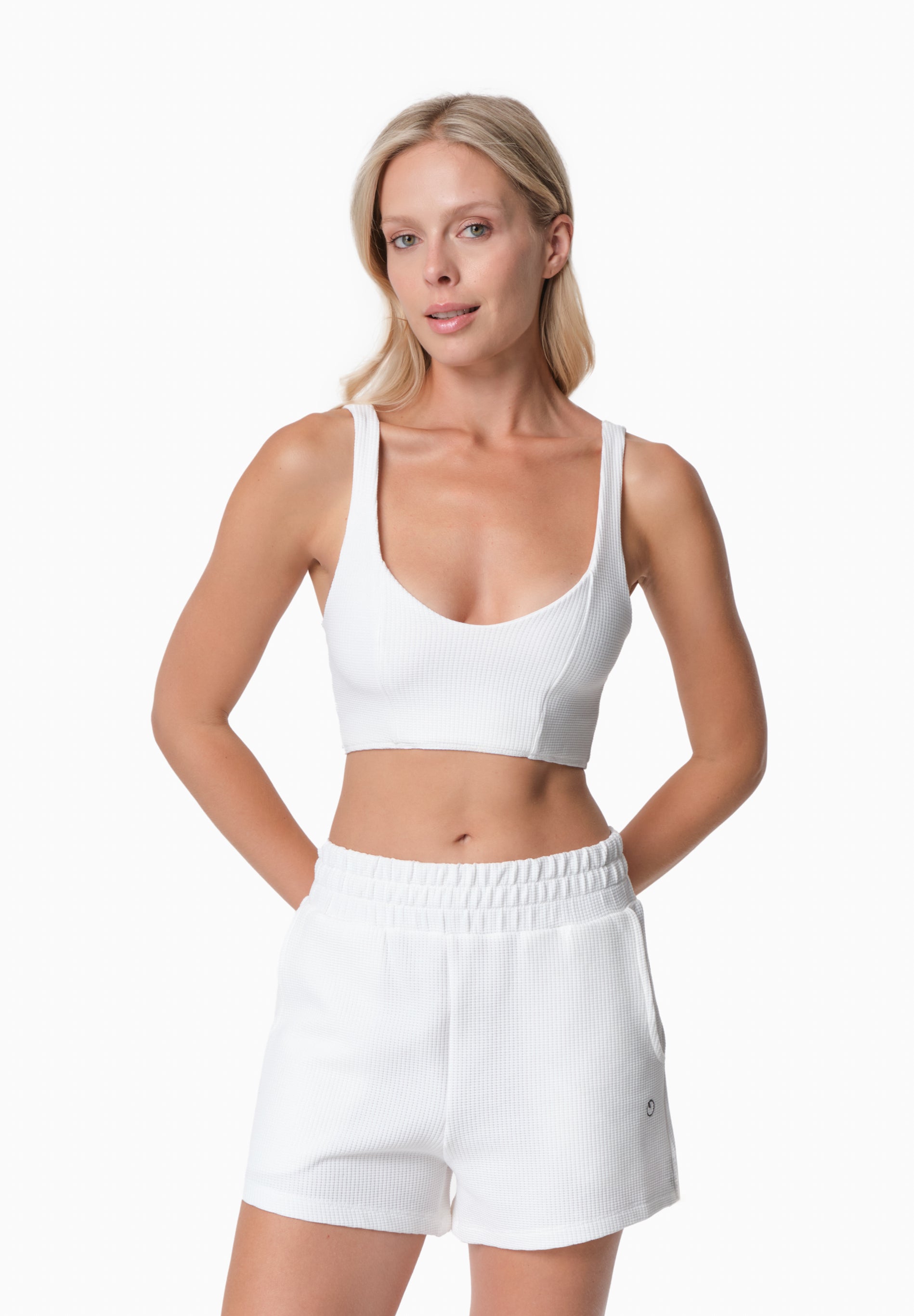 BELLA | Waffel Crop Top aus Bio-Baumwolle und recyceltem Polyester