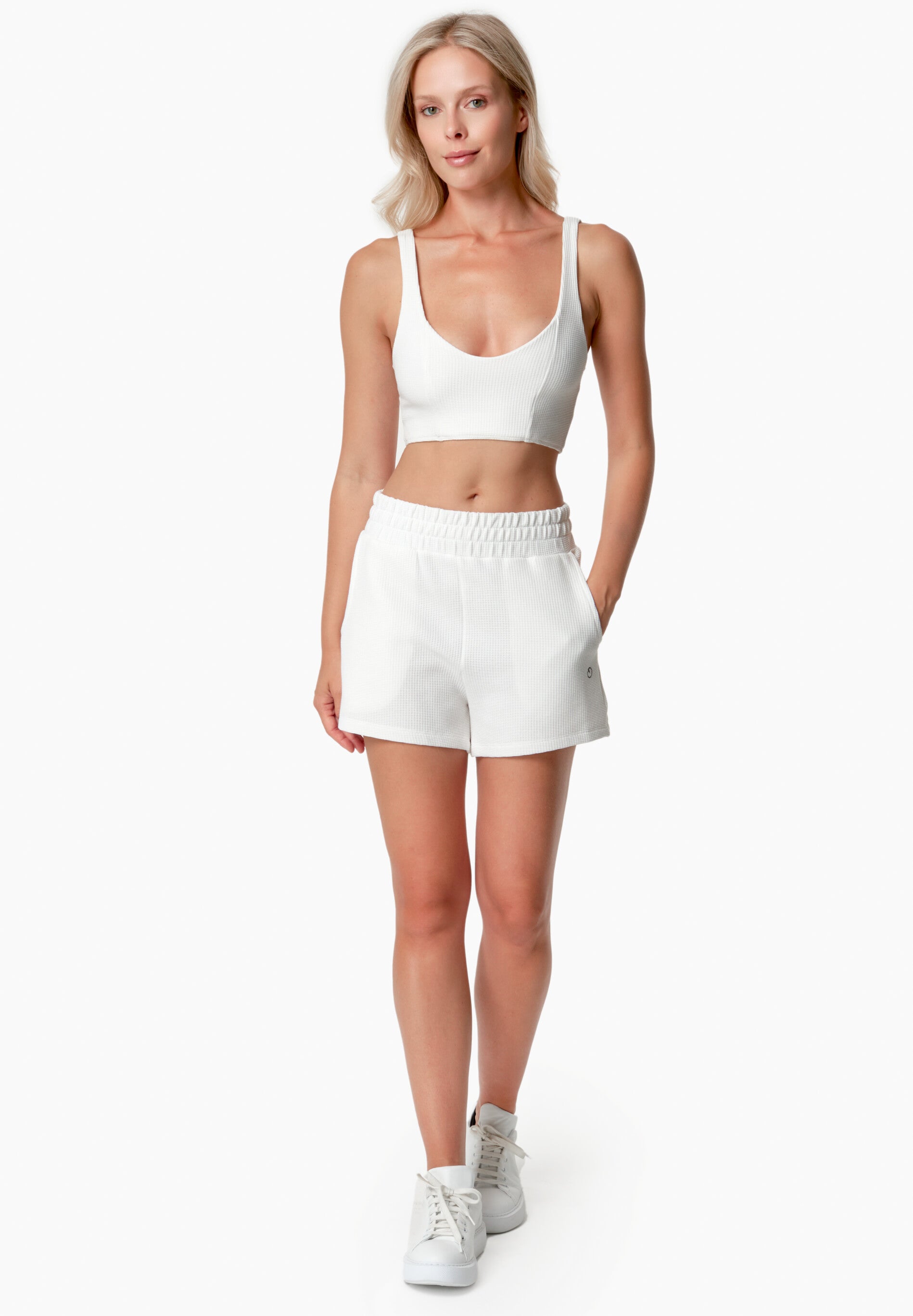 BELLA | Waffel Crop Top aus Bio-Baumwolle und recyceltem Polyester