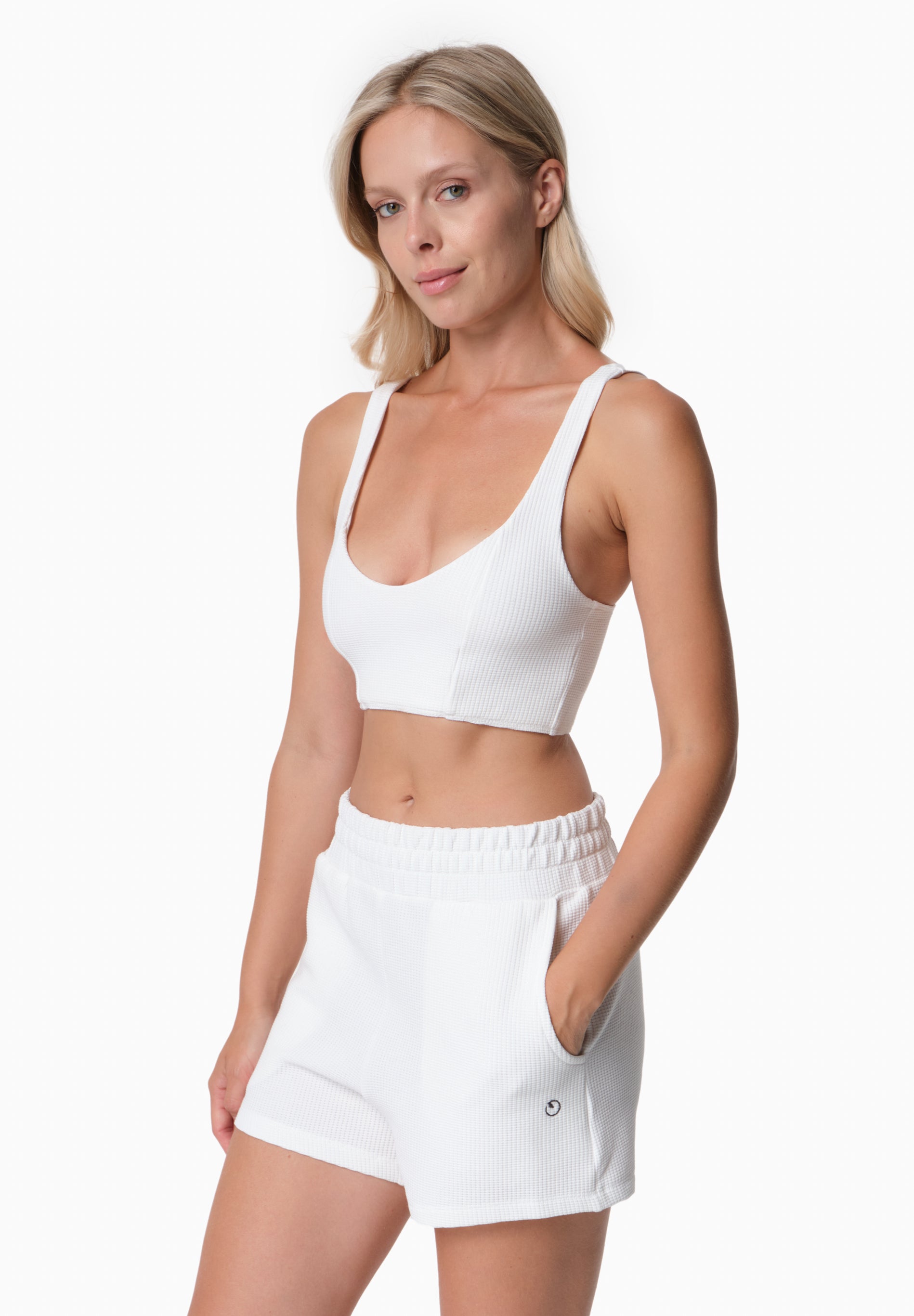 BELLA | Waffel Crop Top aus Bio-Baumwolle und recyceltem Polyester