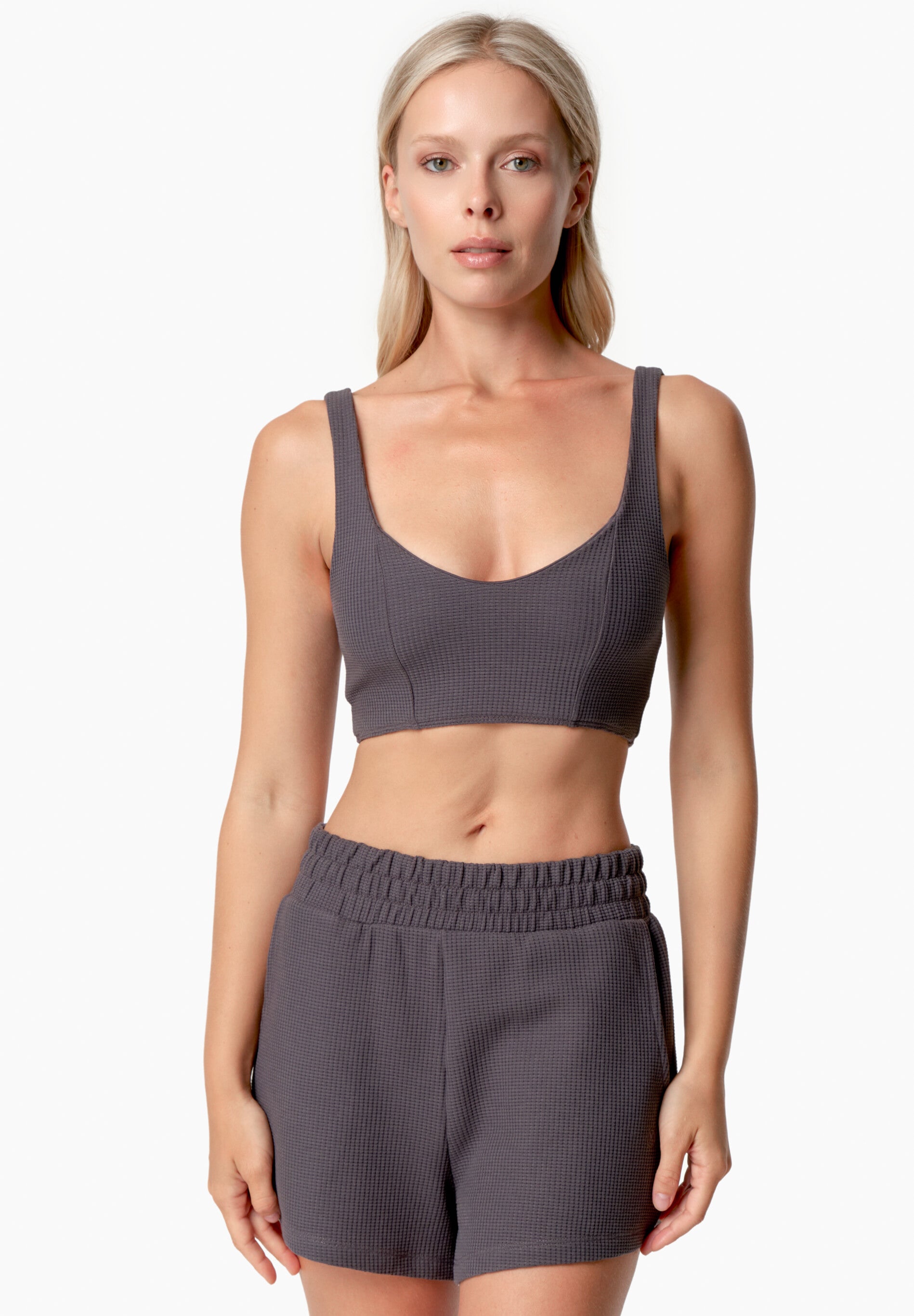 BELLA | Waffel Crop Top aus Bio-Baumwolle und recyceltem Polyester