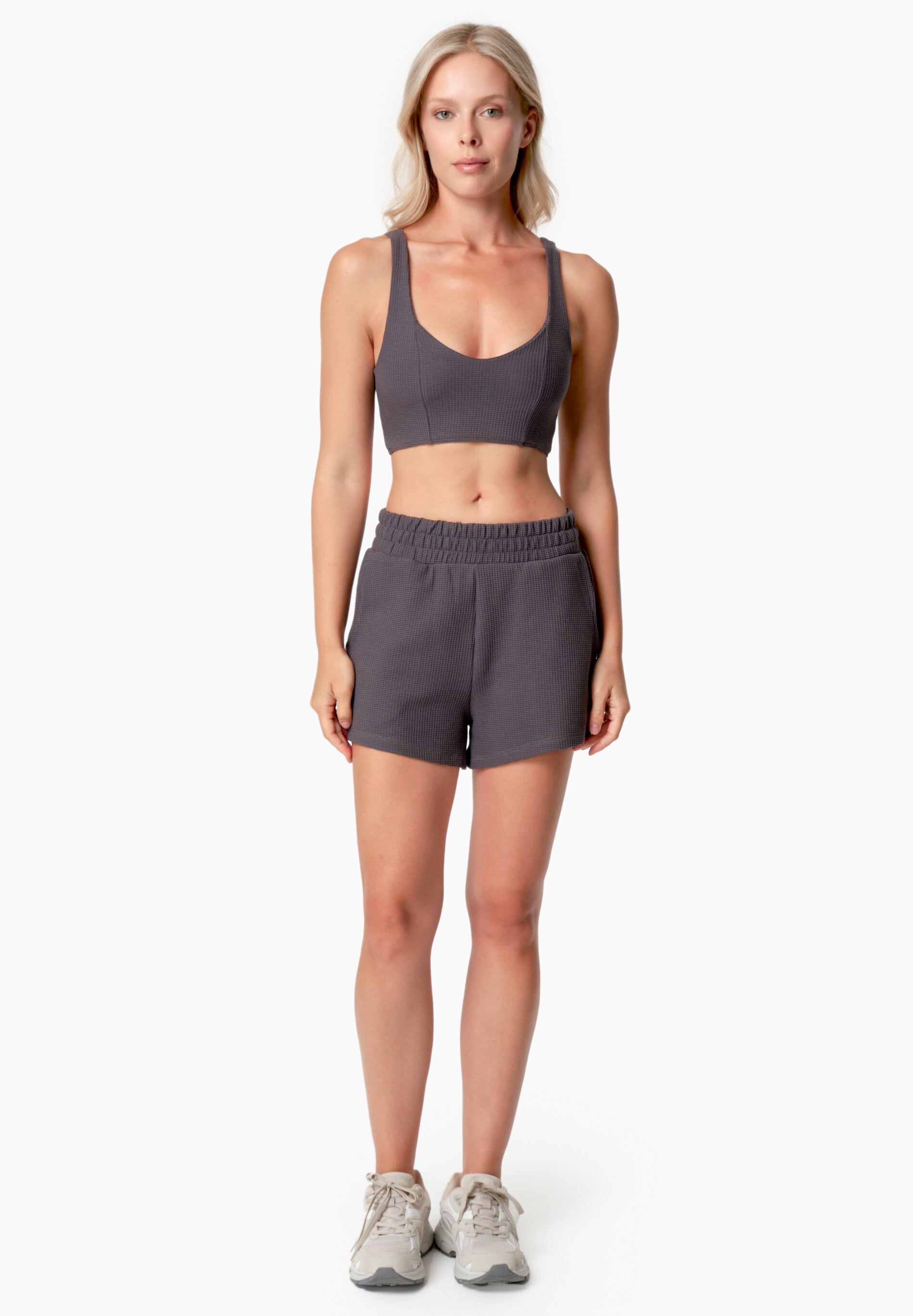 BELLA | Waffel Crop Top aus Bio-Baumwolle und recyceltem Polyester