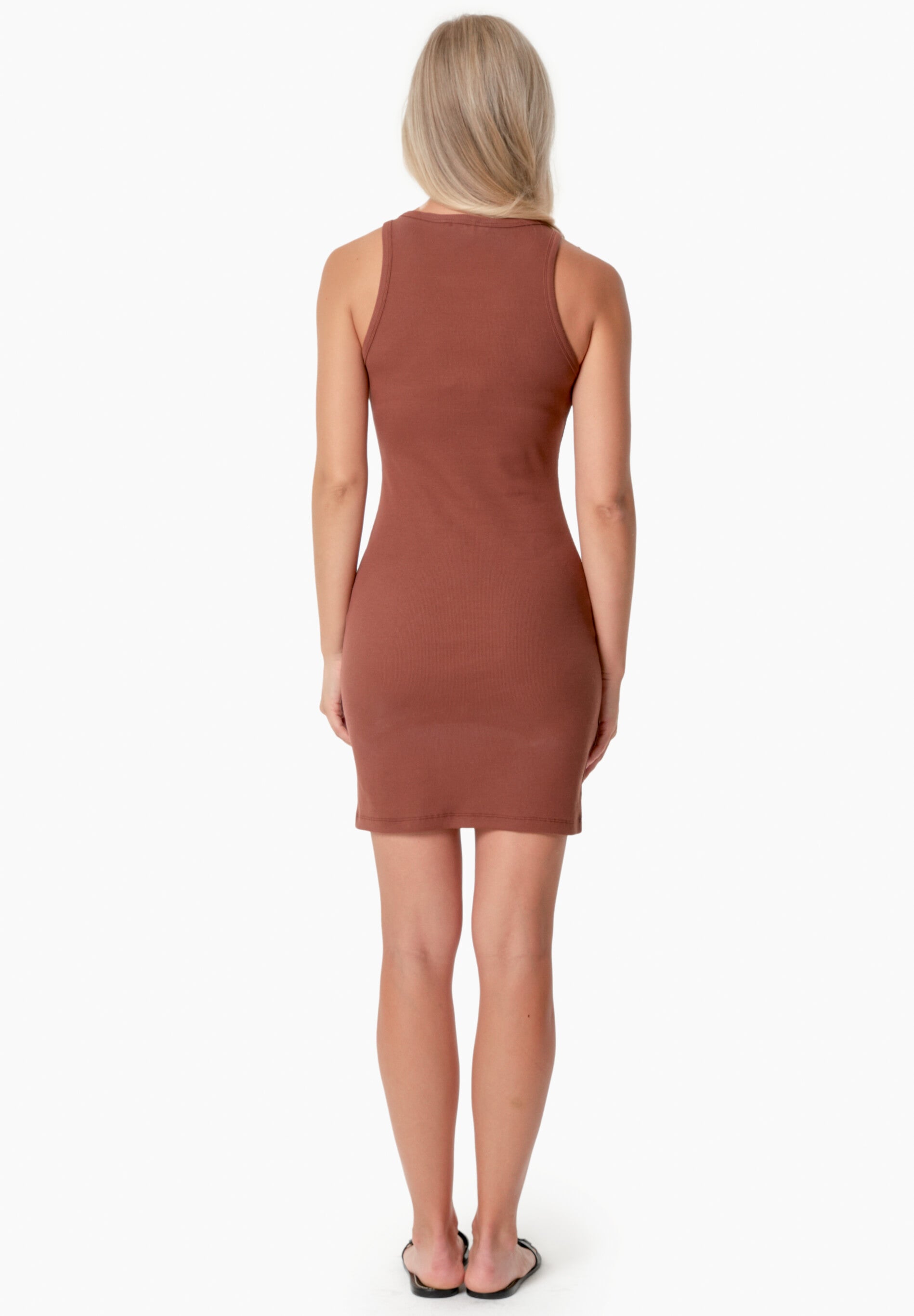 DERREN | Geripptes Kleid aus Bio-Baumwolle