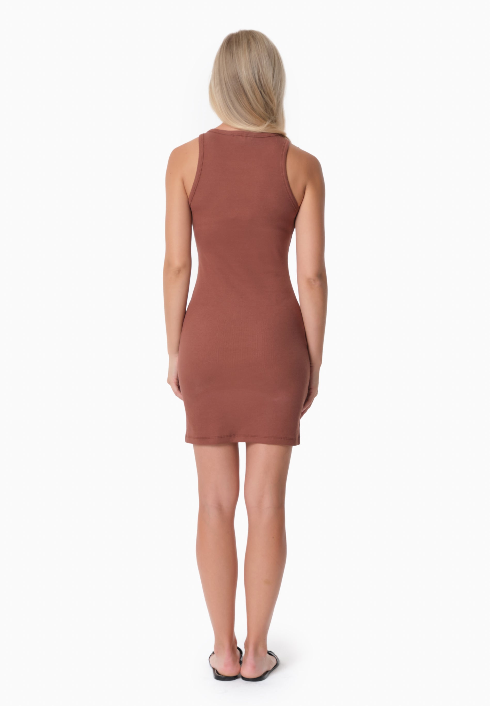 DERREN | Geripptes Kleid aus Bio-Baumwolle