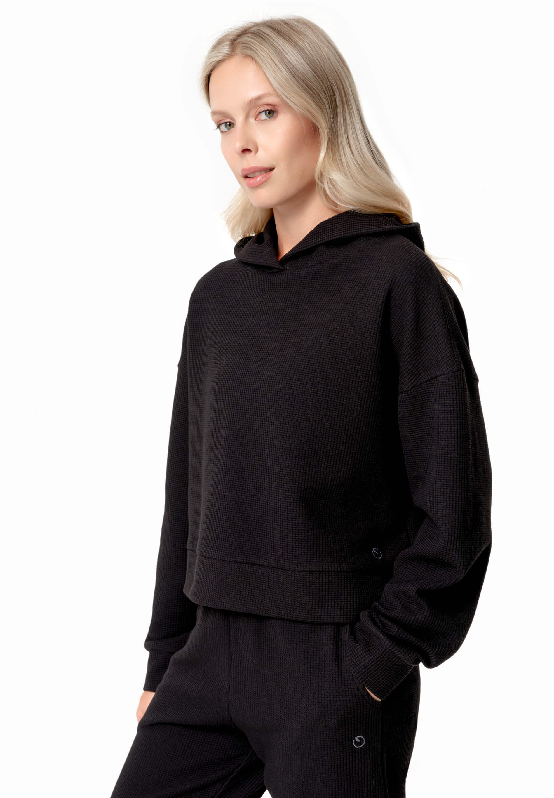 HANNA | Waffel Hoodie aus Bio-Baumwolle und recyceltem Polyester