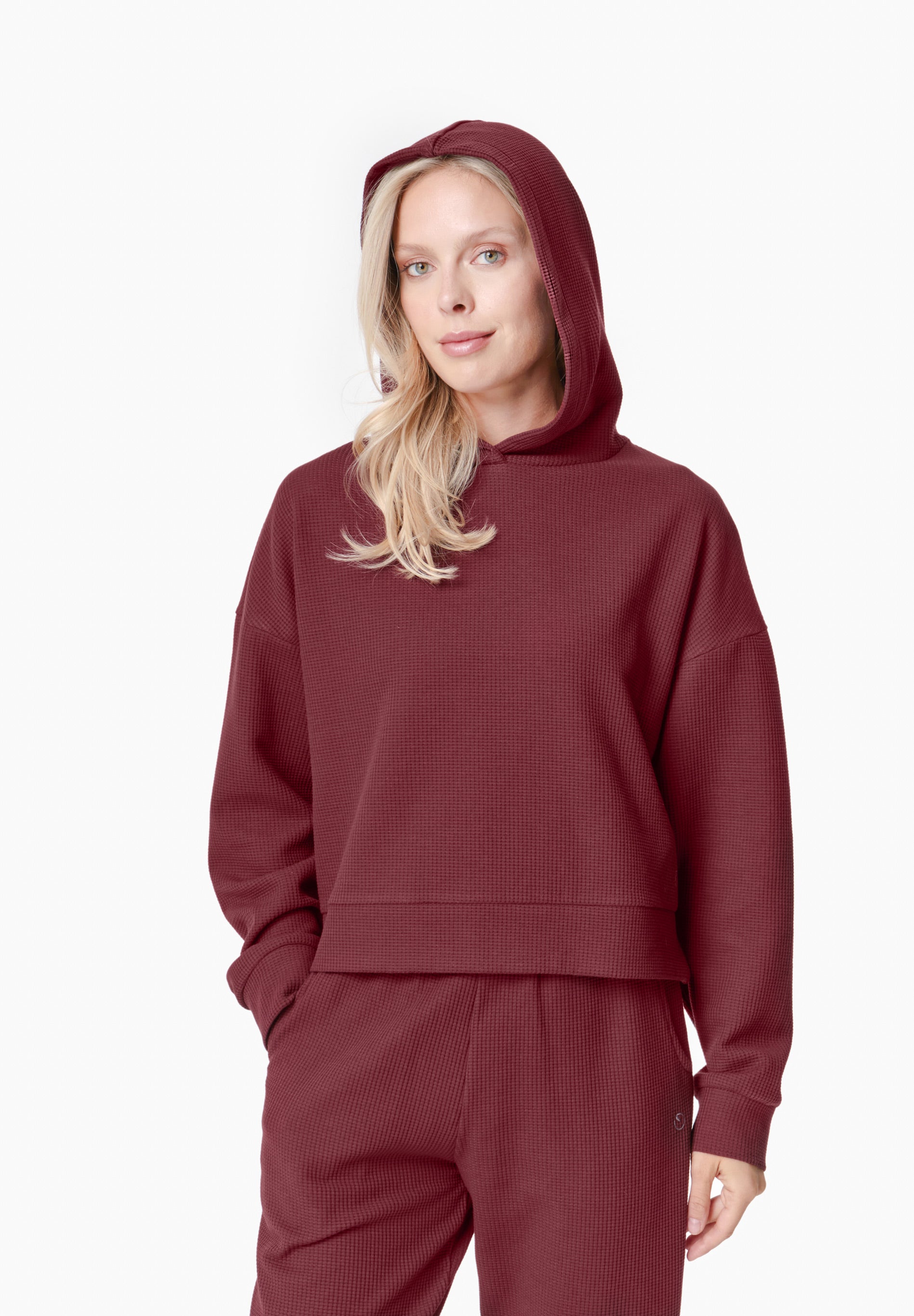 HANNA | Waffel Hoodie aus Bio-Baumwolle und recyceltem Polyester