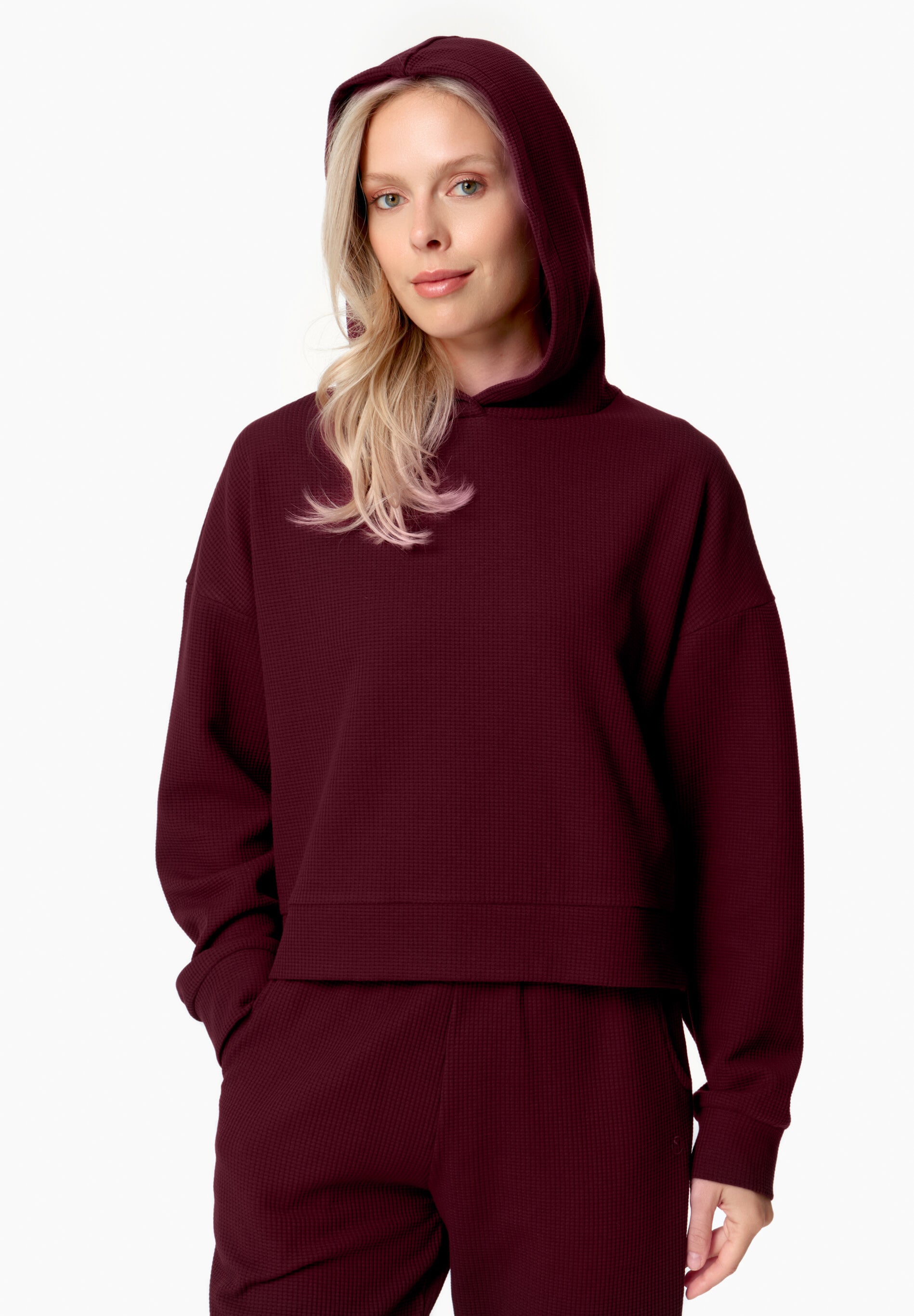 HANNA | Waffel Hoodie aus Bio-Baumwolle und recyceltem Polyester