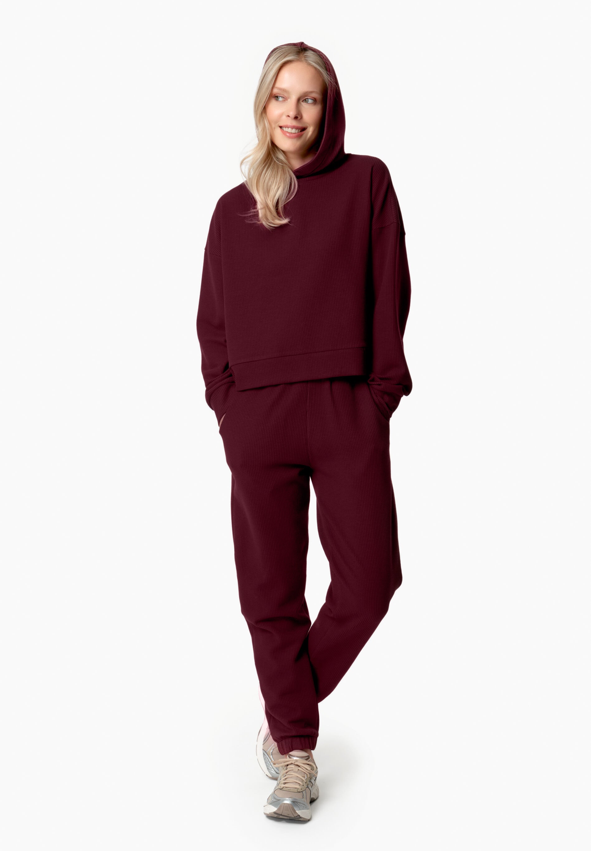 HANNA | Waffel Hoodie aus Bio-Baumwolle und recyceltem Polyester