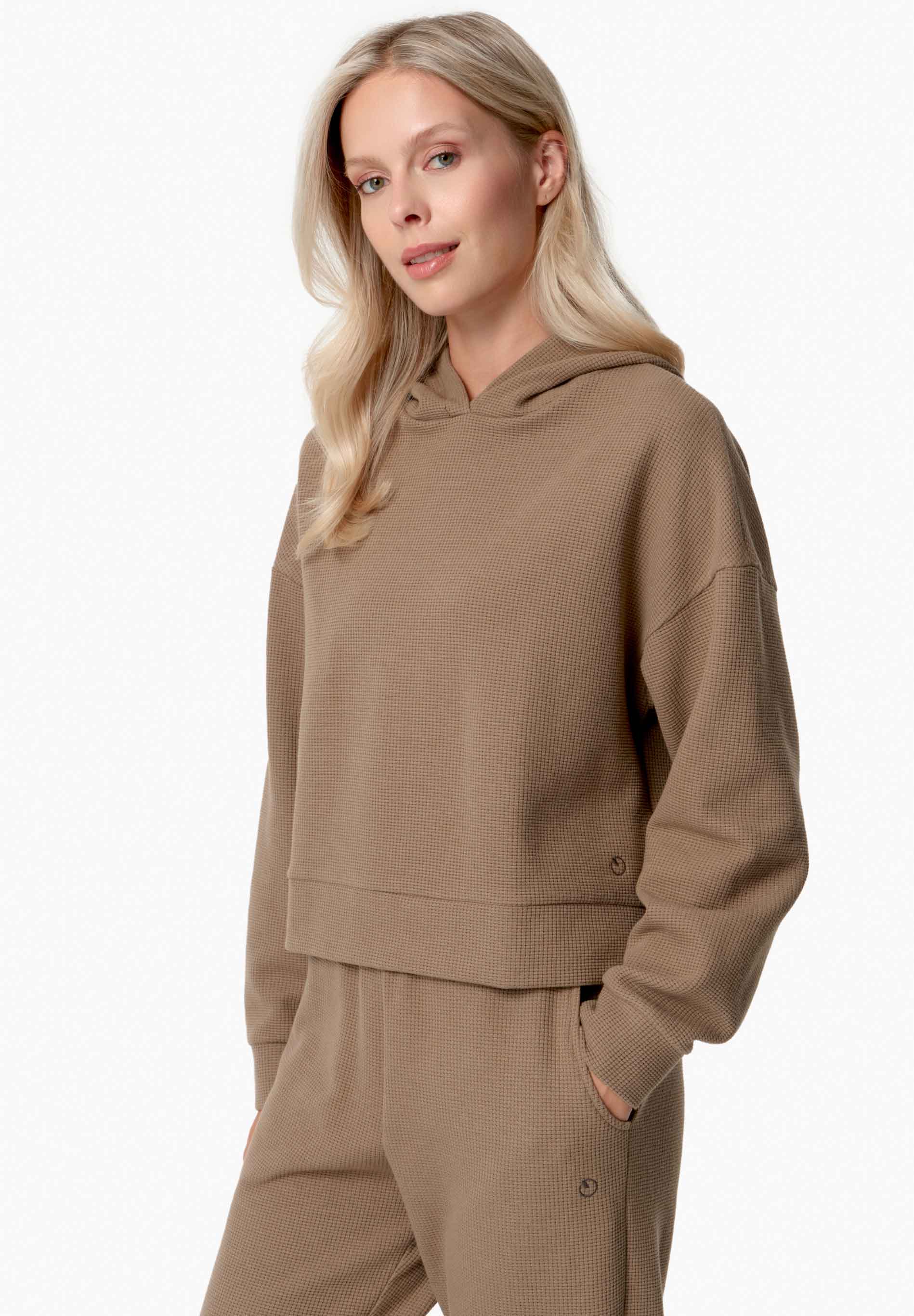 HANNA | Waffel Hoodie aus Bio-Baumwolle und recyceltem Polyester