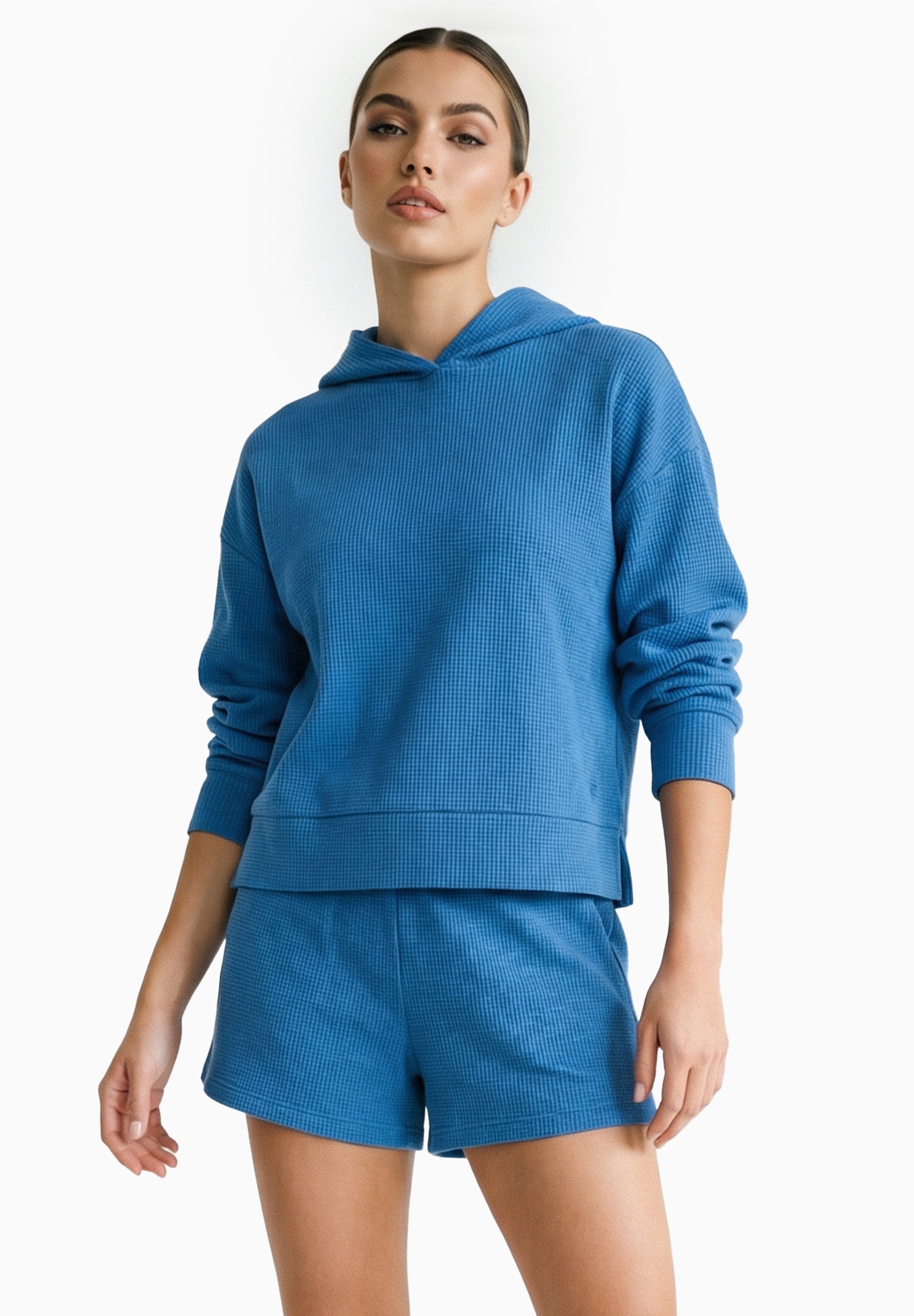 HANNA | Waffel Hoodie aus Bio-Baumwolle und recyceltem Polyester