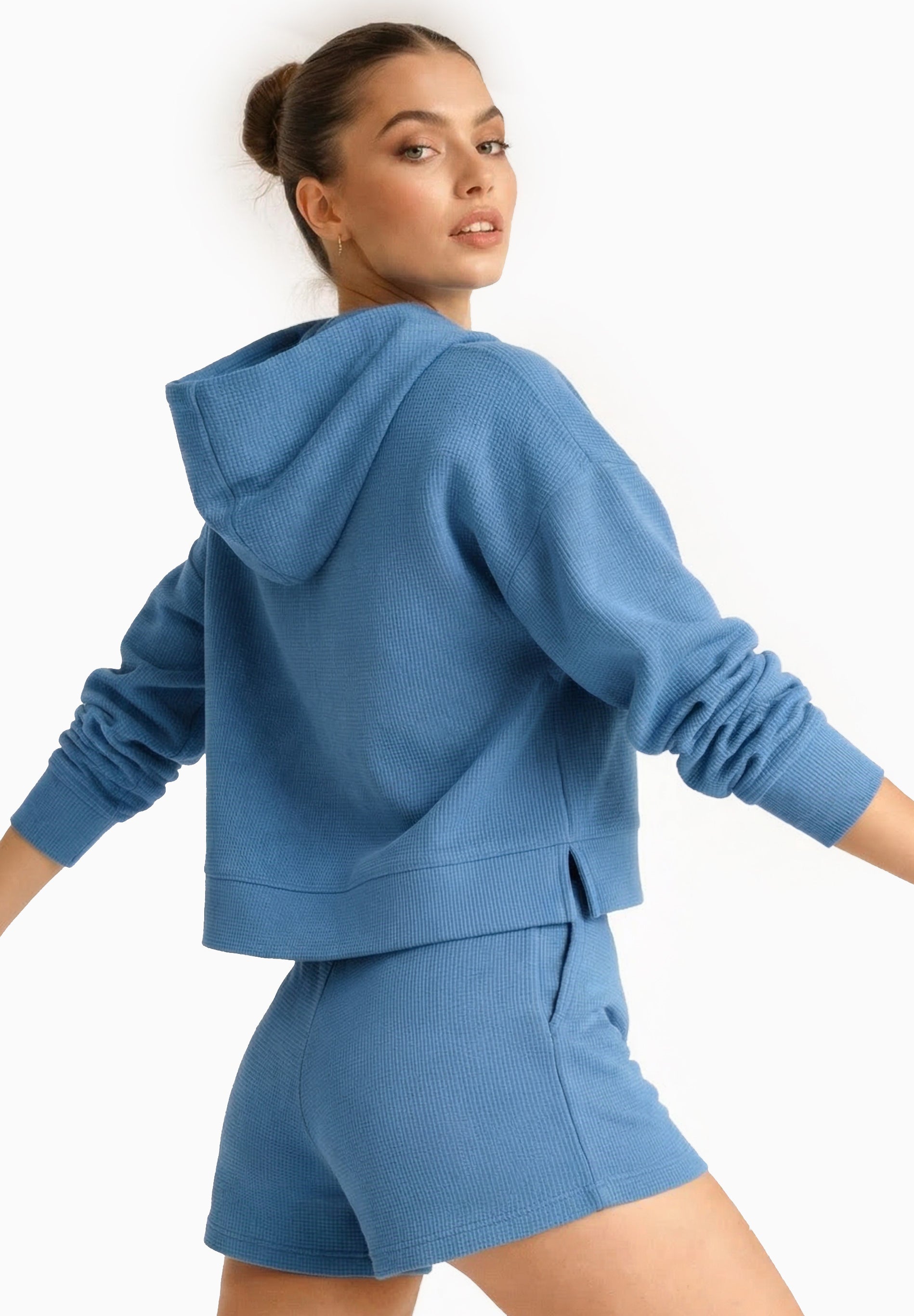 HANNA | Waffel Hoodie aus Bio-Baumwolle und recyceltem Polyester